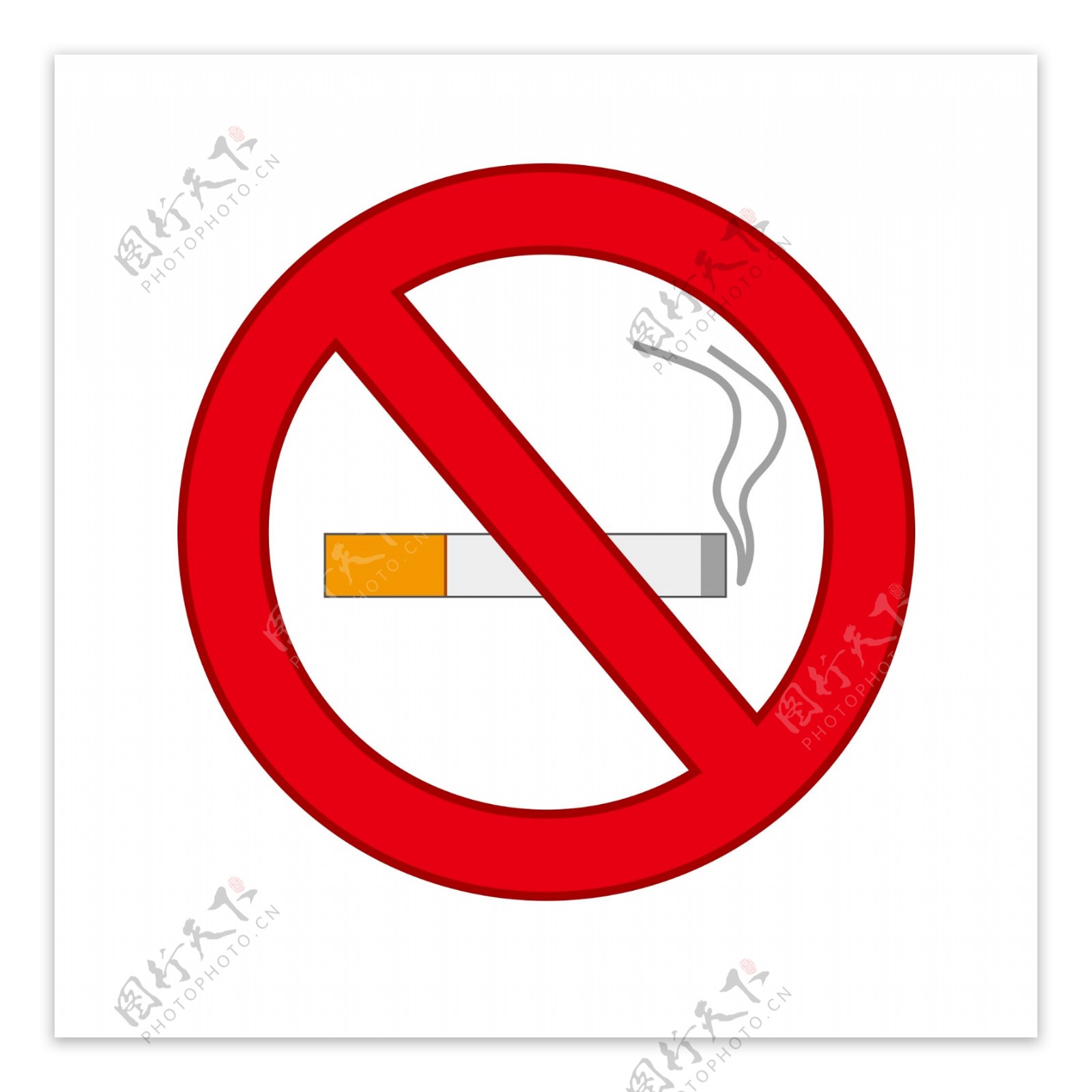 简单禁止吸烟标志矢量