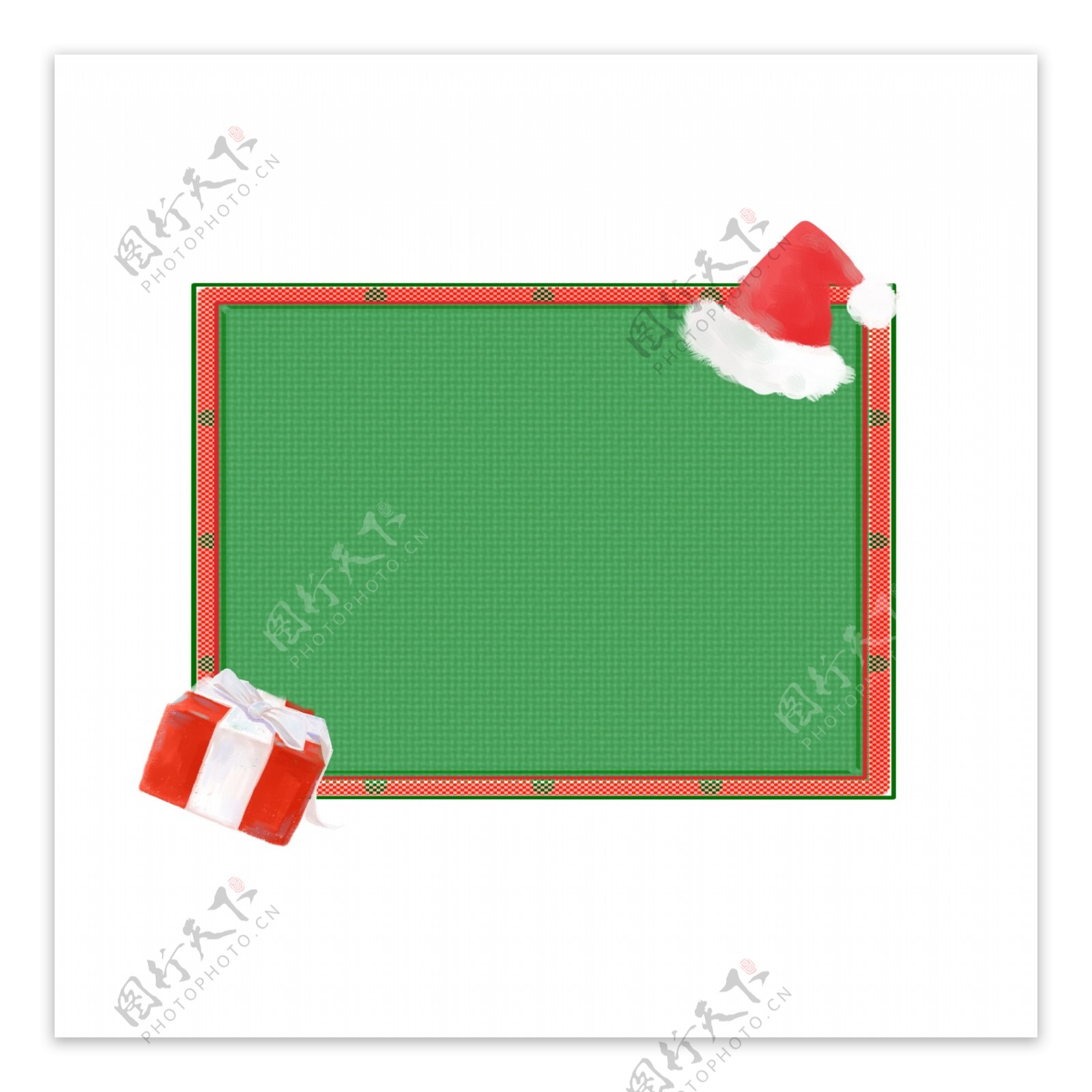 圣诞礼品盒绿色边框