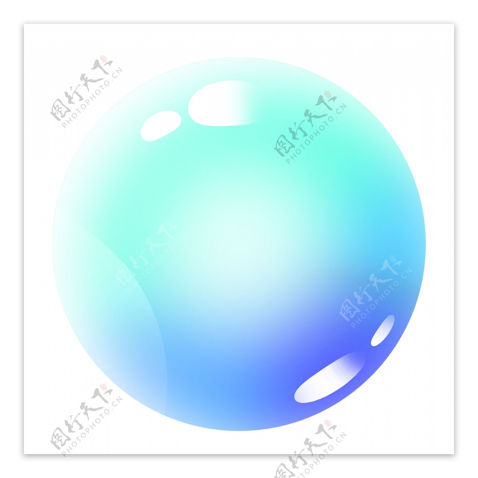 蓝色透明泡泡漂浮