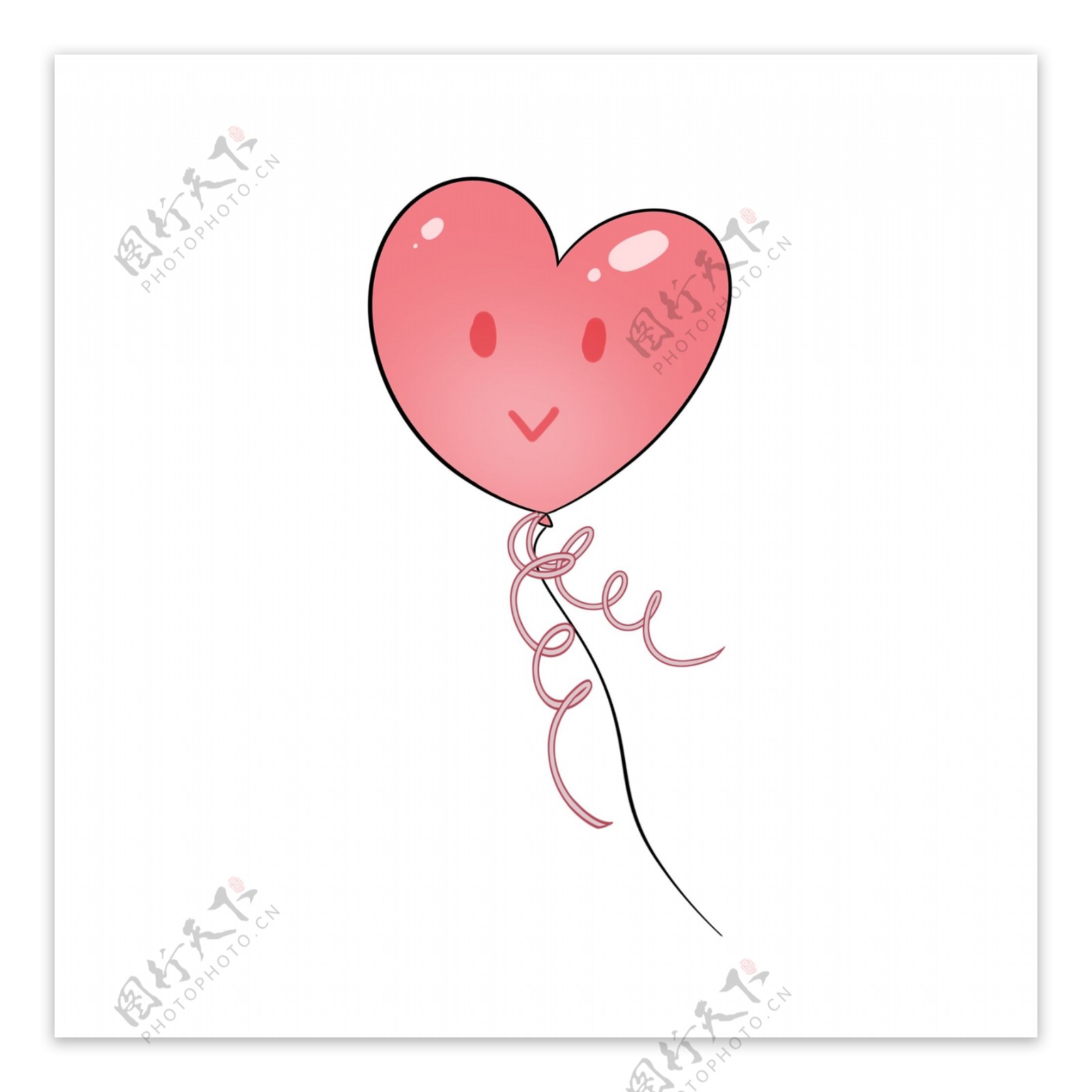 爱心装饰图案粉色气球