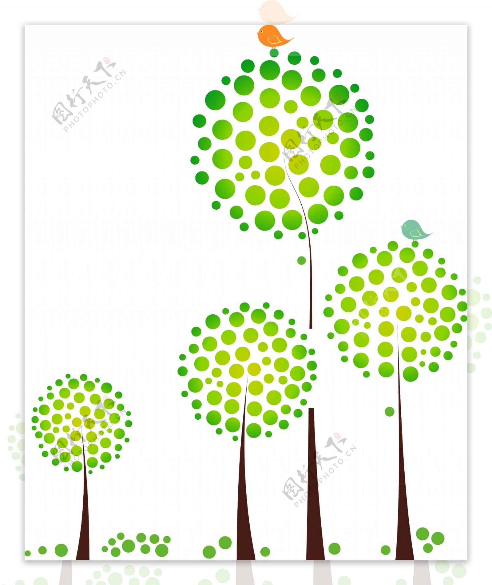 植树节创意绿色树木素材