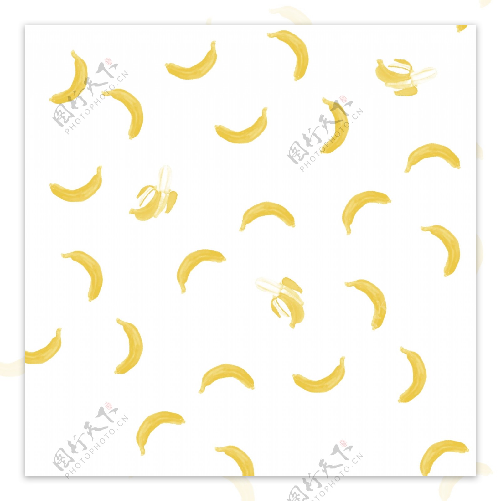 清新手绘香蕉背景图案