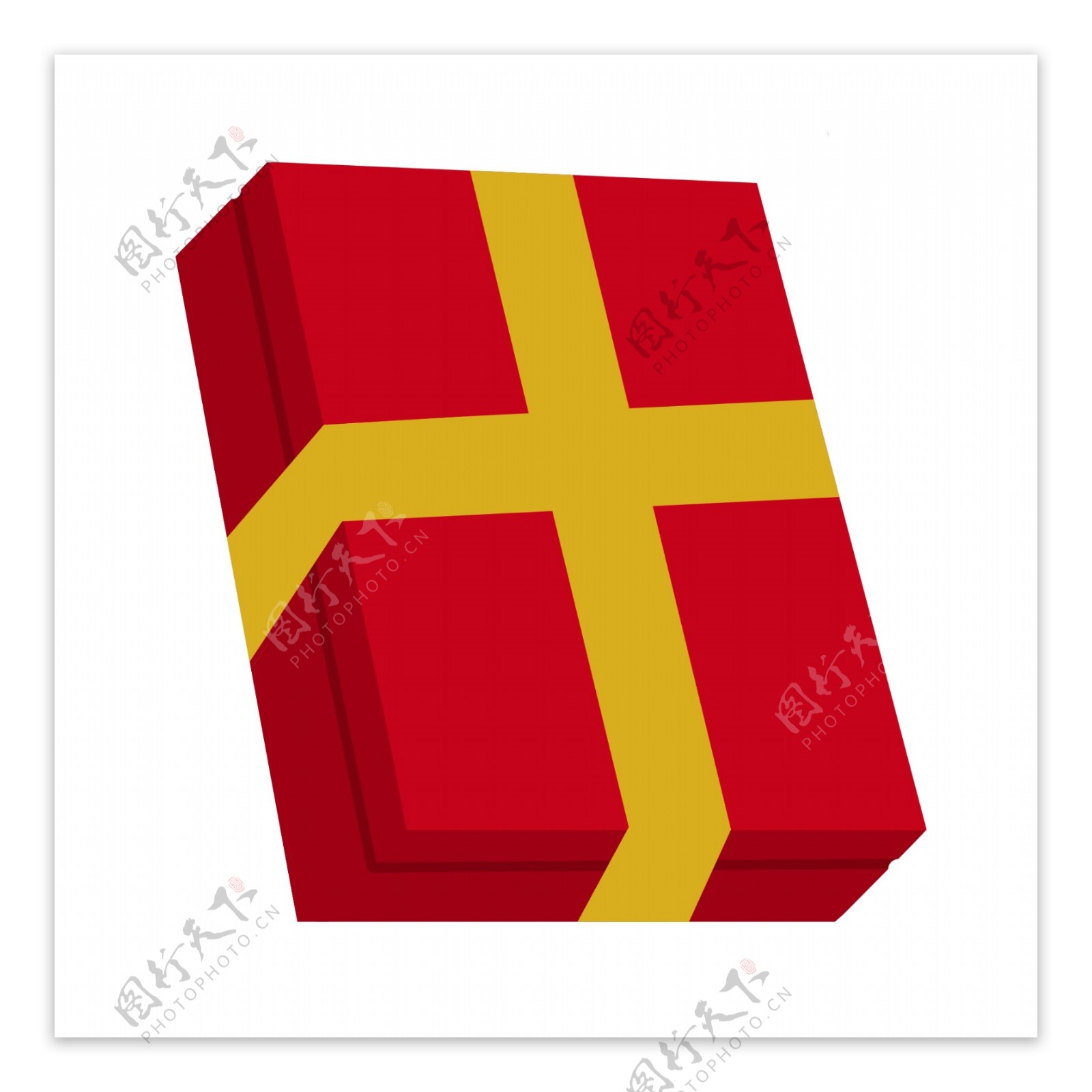 红色装饰十字礼盒