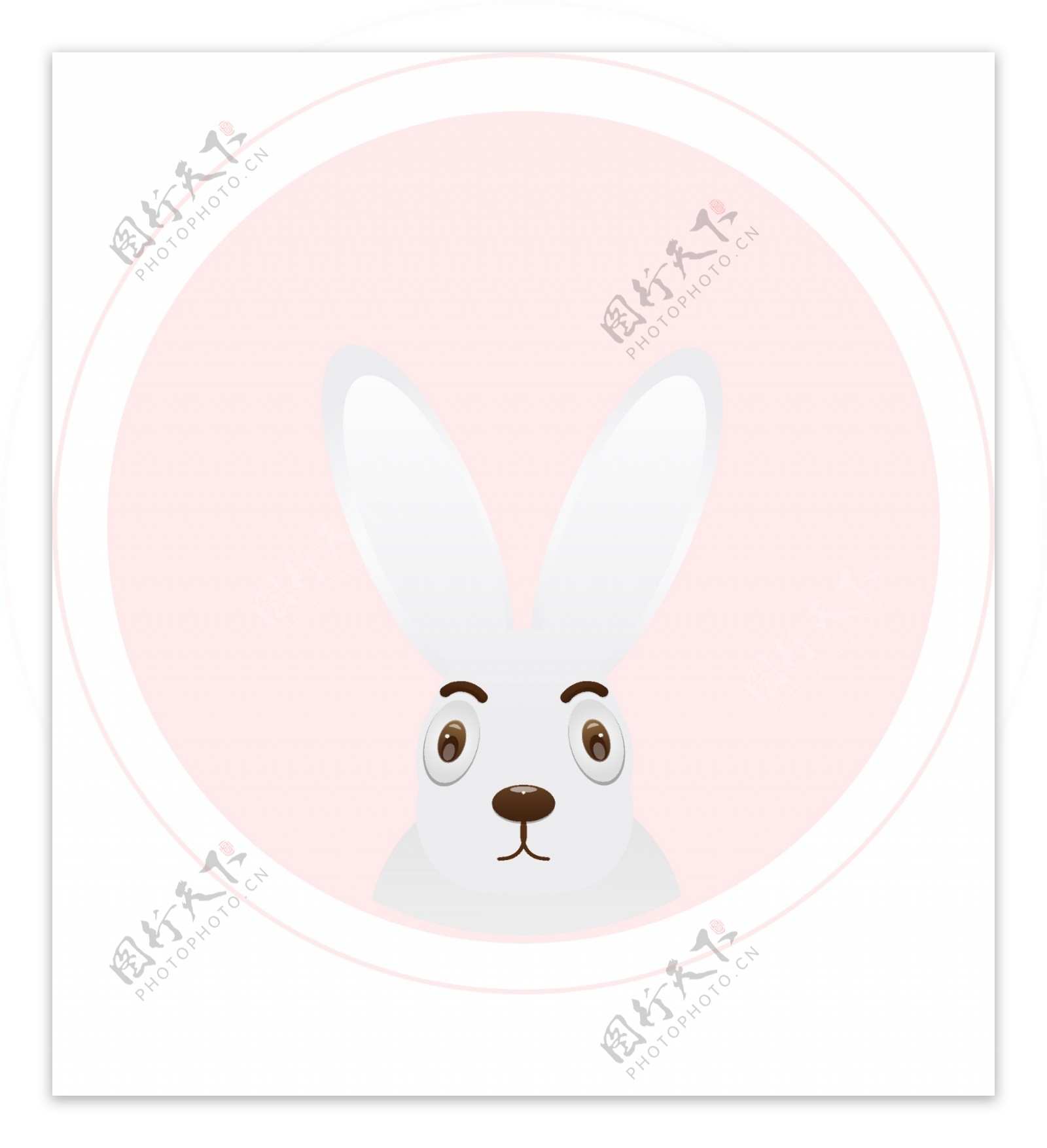 可爱小兔圆形标签素材