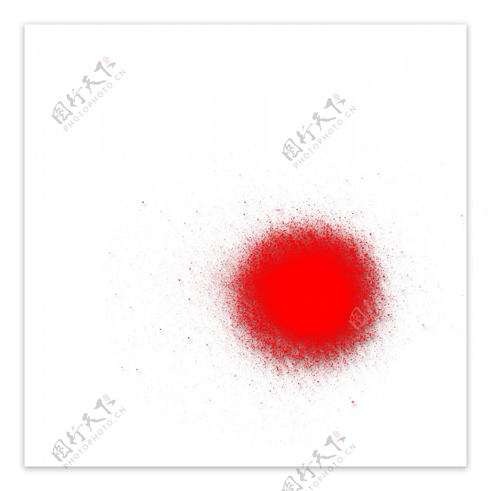 水彩红色艺术圆球