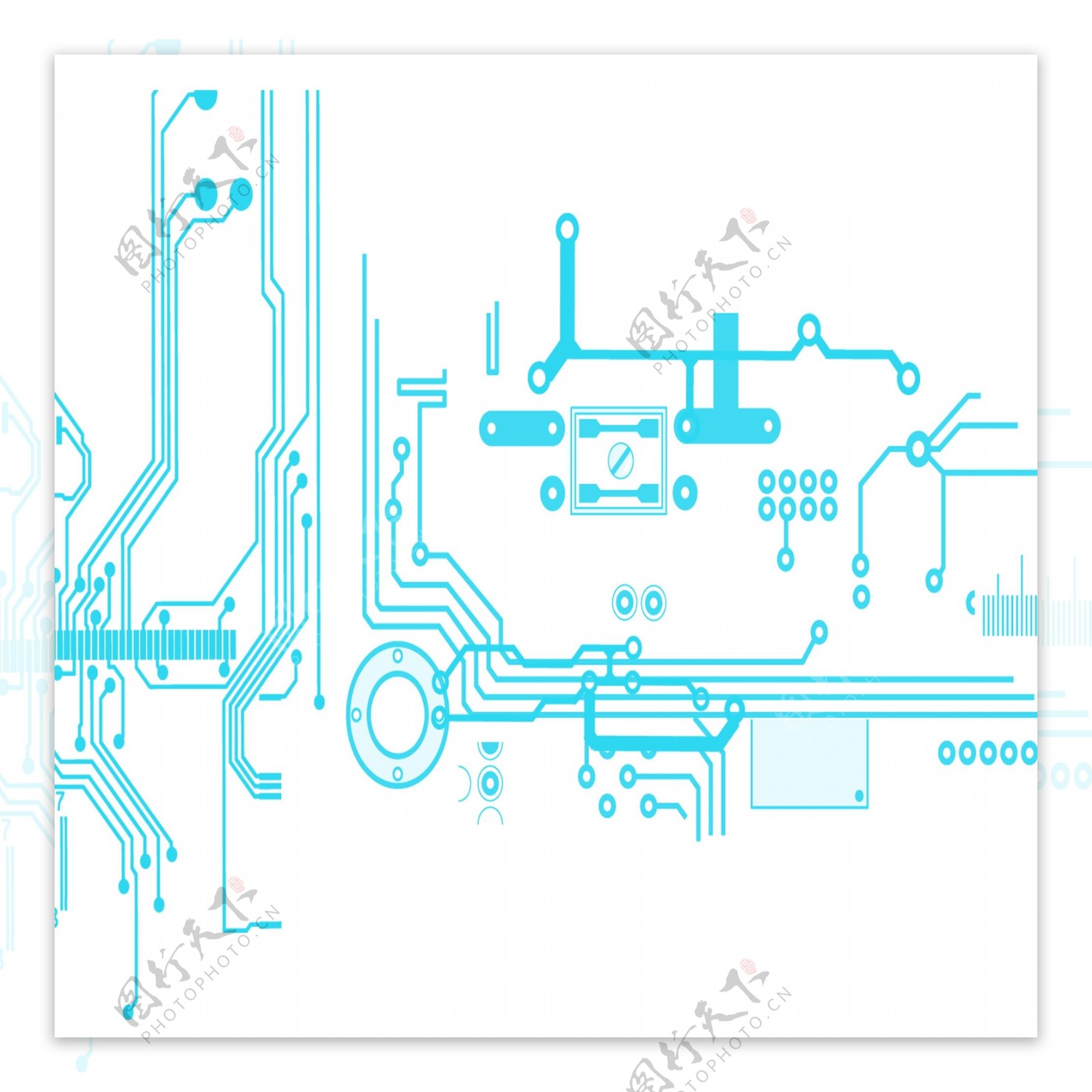 科技电路图电路板元素