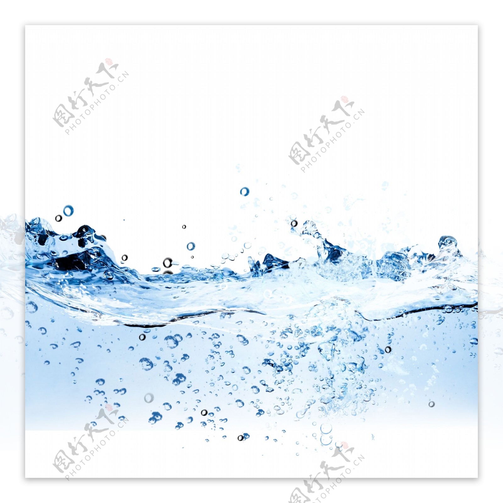 蓝色水面水滴元素