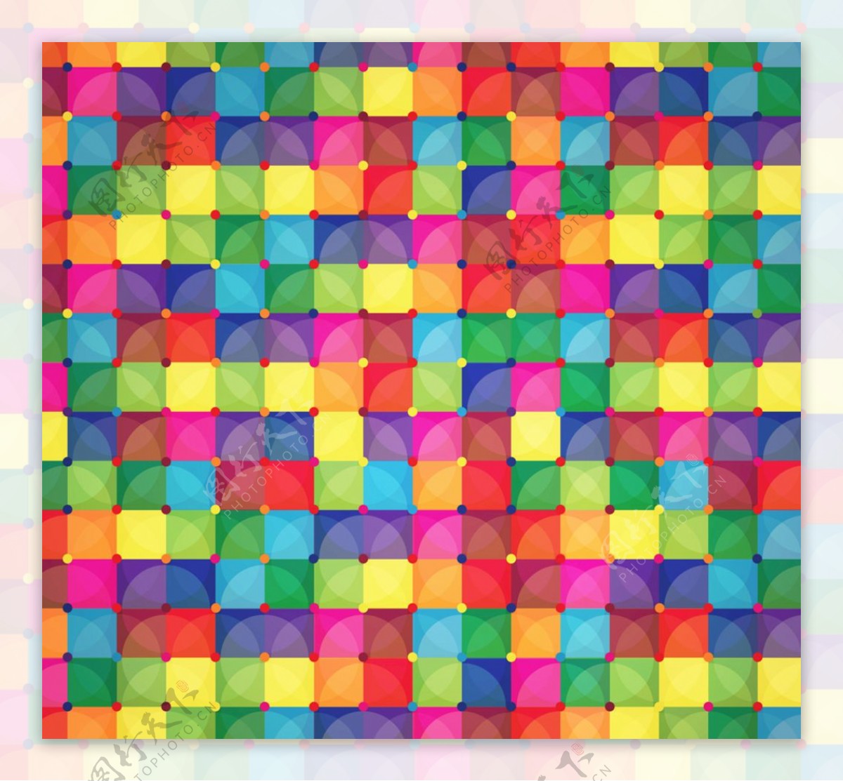 彩色方形拼格背景