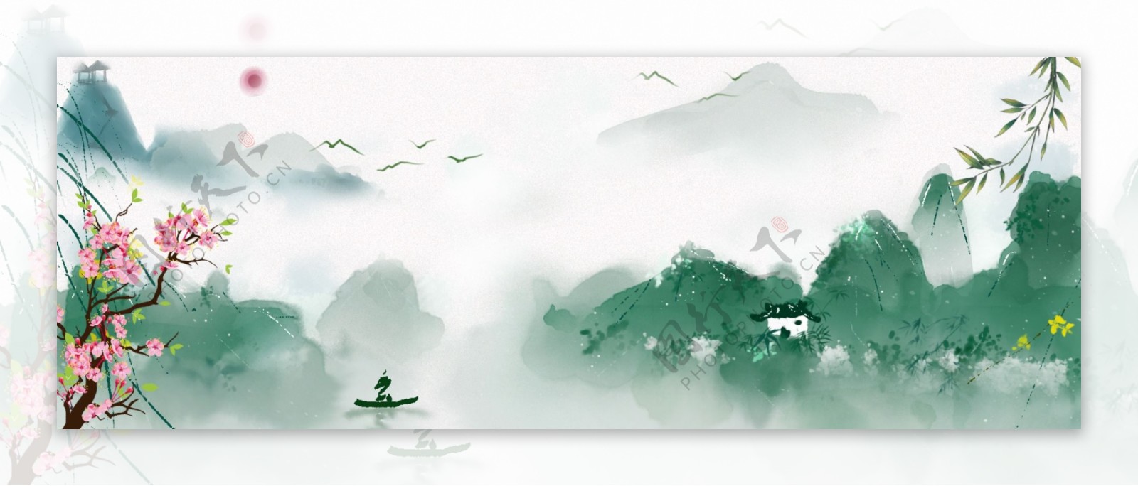 中国风风景banner图