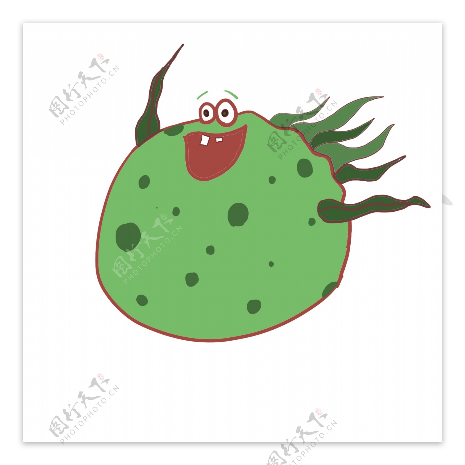 绿色细菌病菌插画