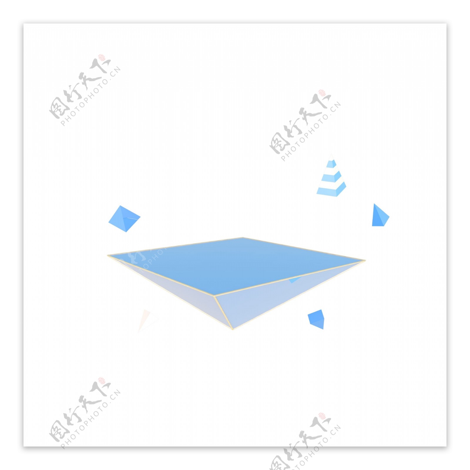 C4D立体电商海报漂浮装饰三角形