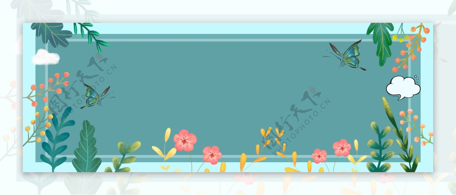 春季花朵边框化妆品海报背景