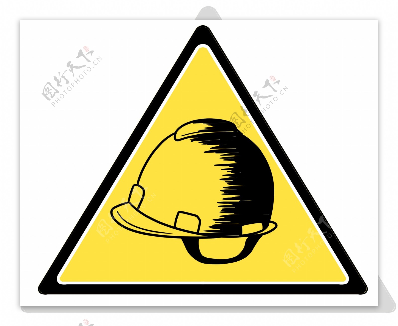 注意安全防护帽插画