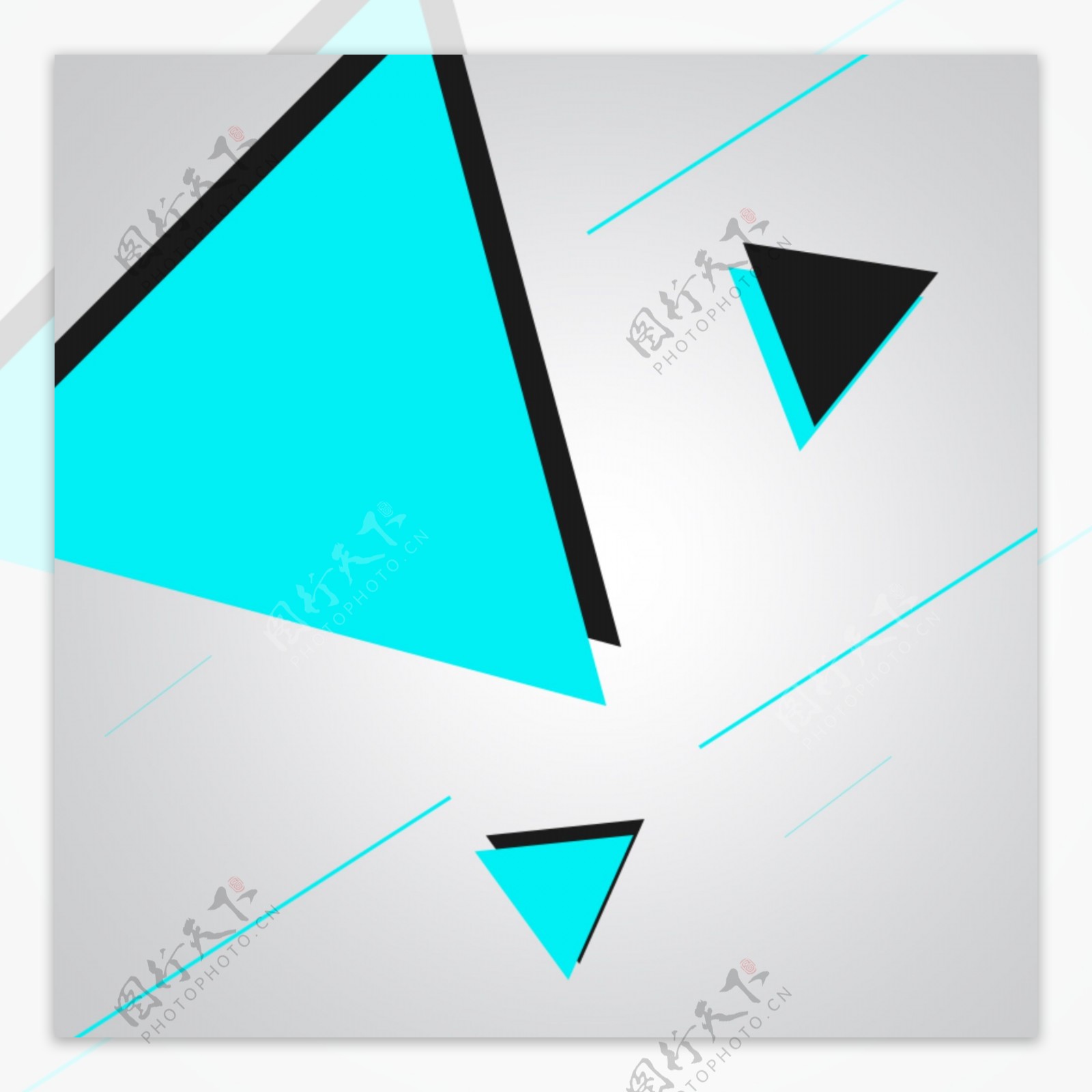 几何酷炫线条块面蓝色三角形主图