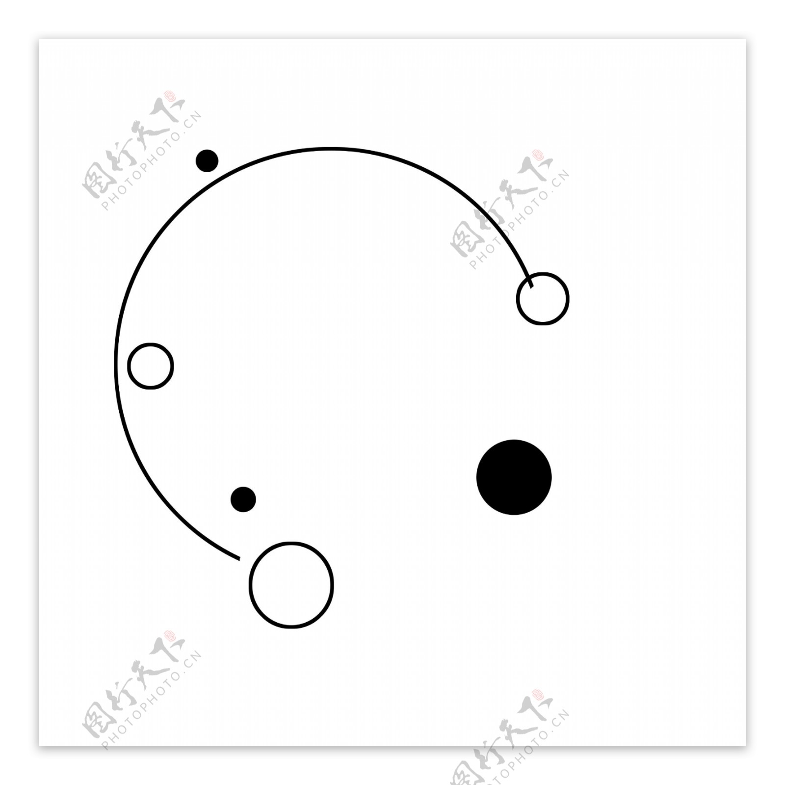 黑色圆手绘气泡线条元素
