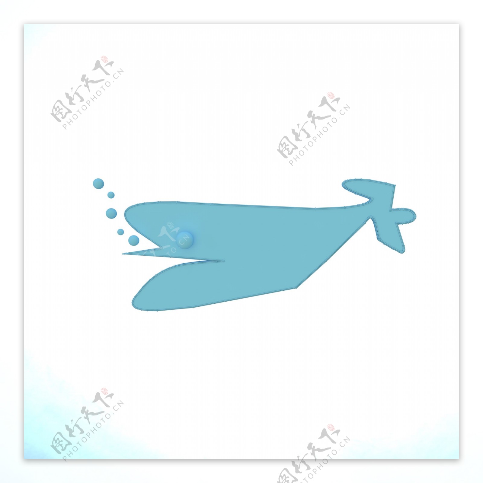 创意蓝色鲸鱼气泡边框