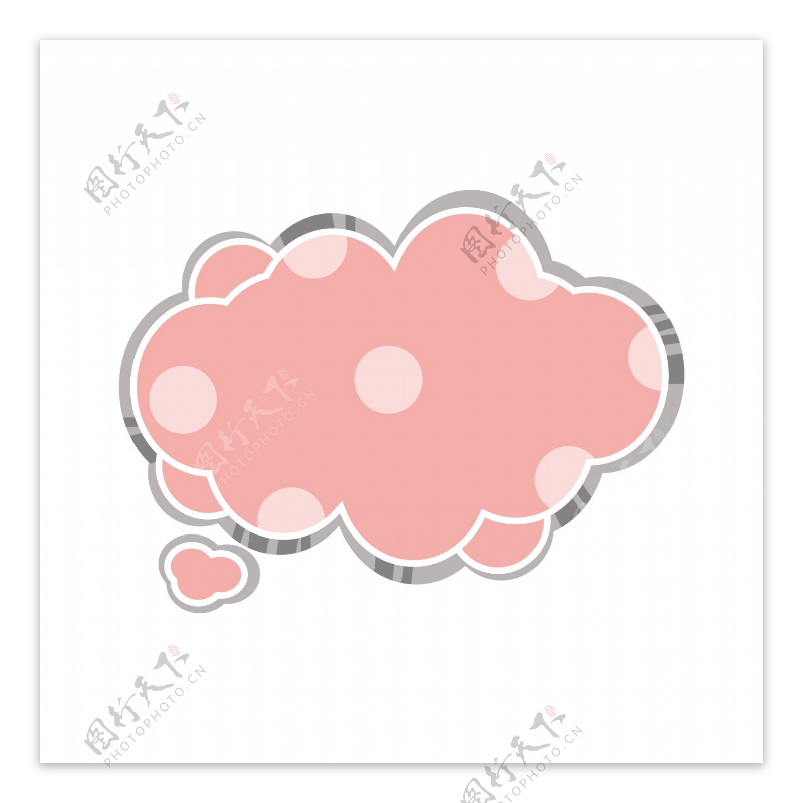 粉色波点可爱简约气泡对话框