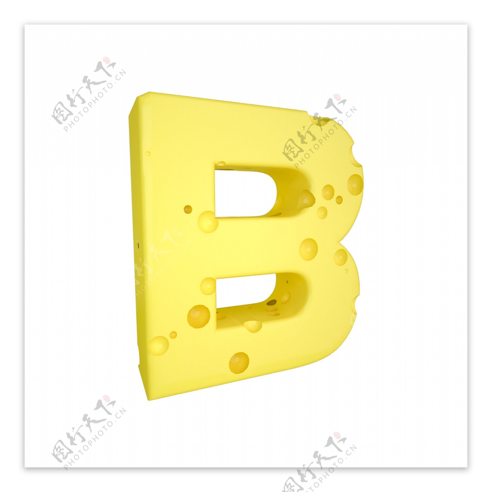 C4D创意奶酪字母B装饰