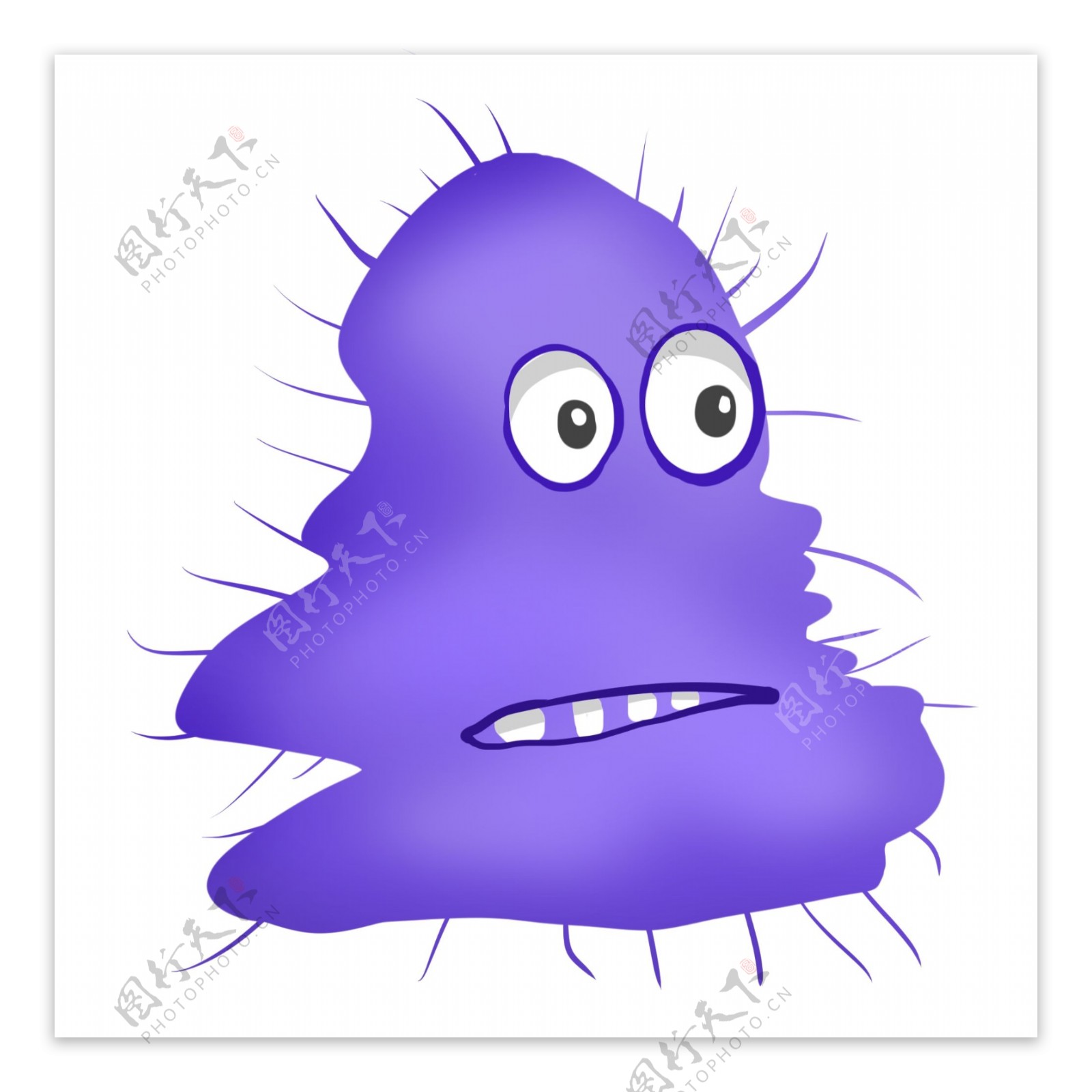 蓝色奇异的细菌插画
