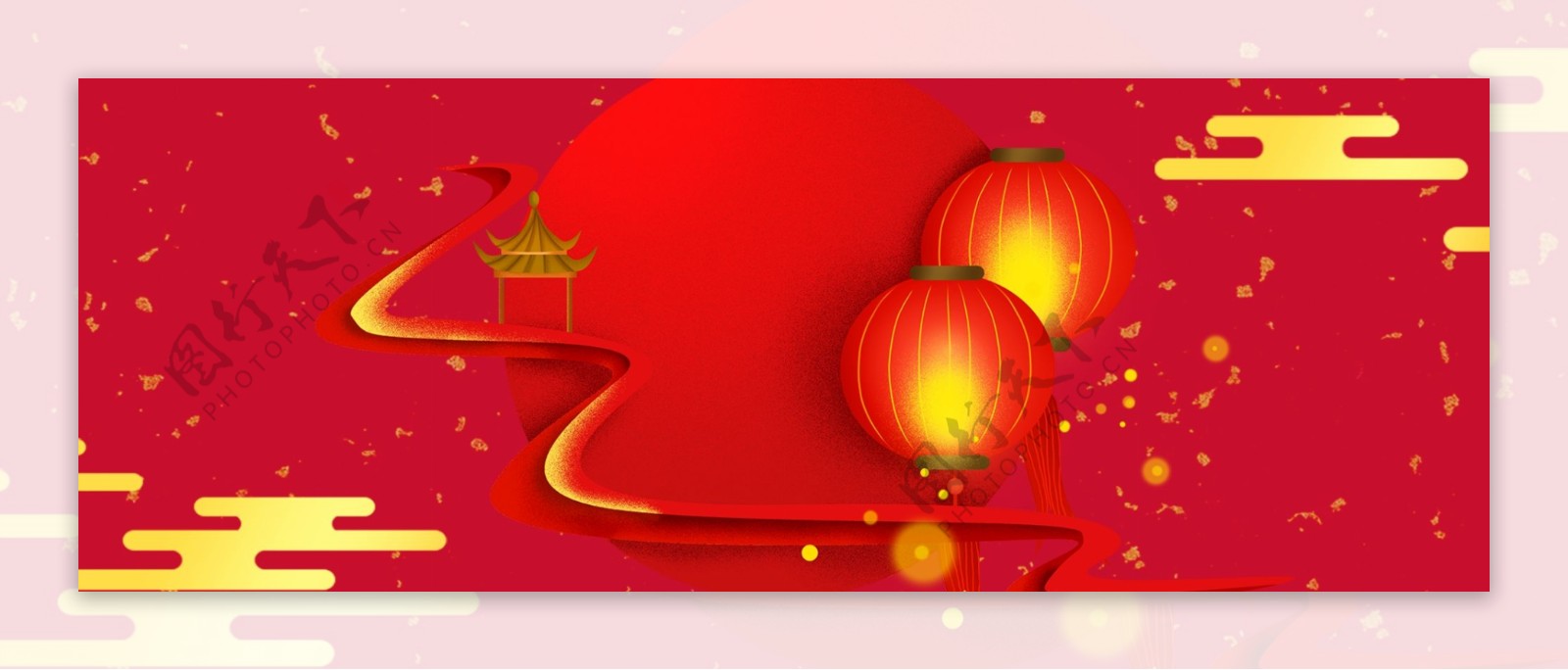 新年春节红色中国风海报背景