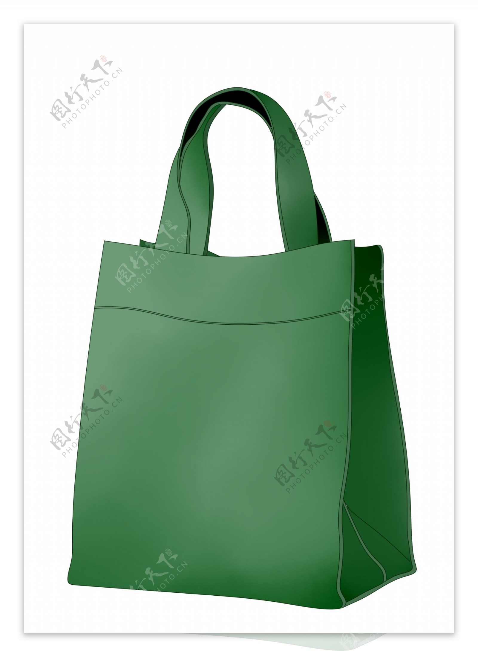 绿色环保手提袋插画