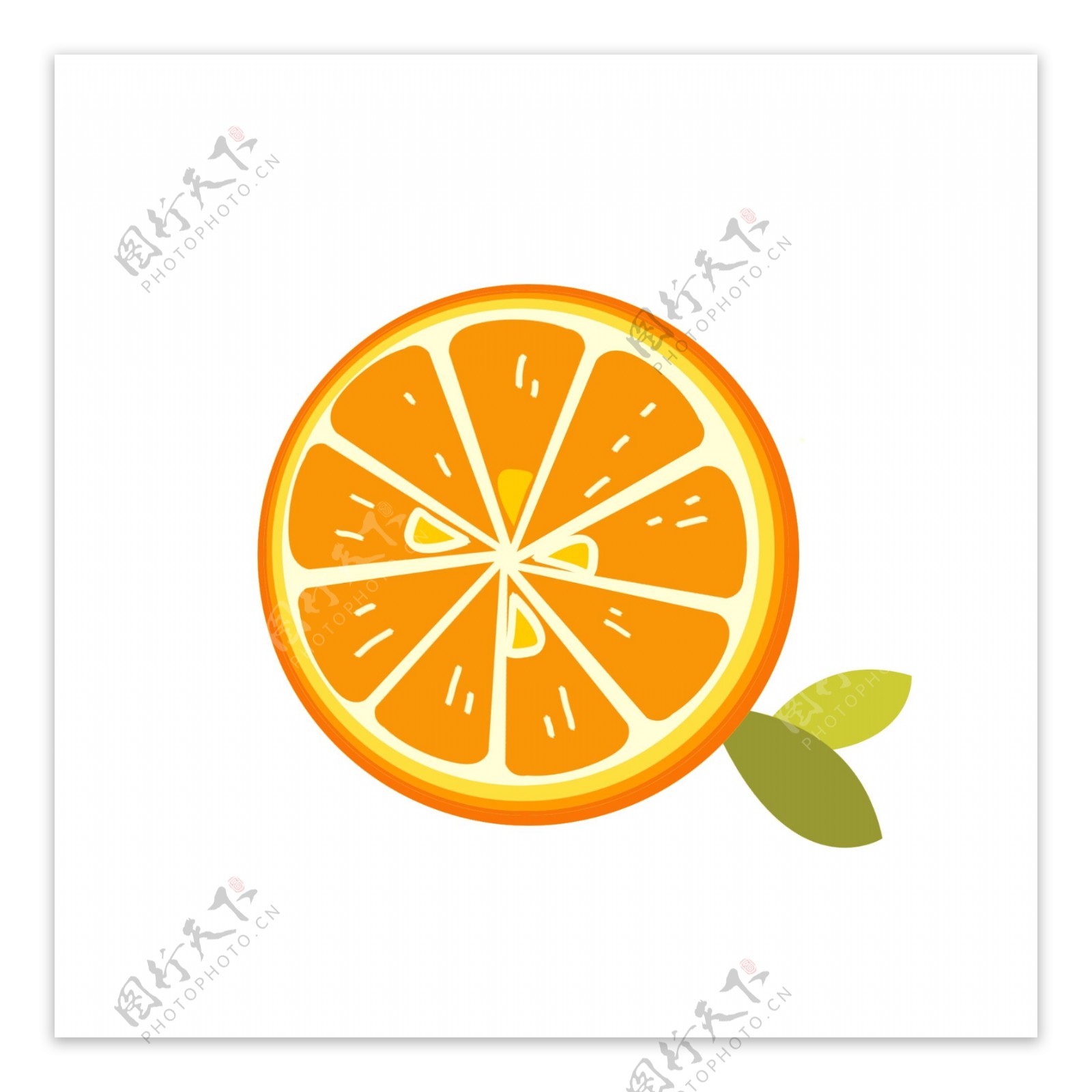 矢量图黄色橙子汁水酸甜