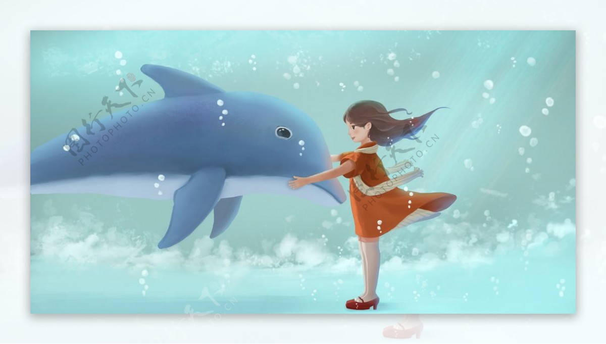 女孩与海豚
