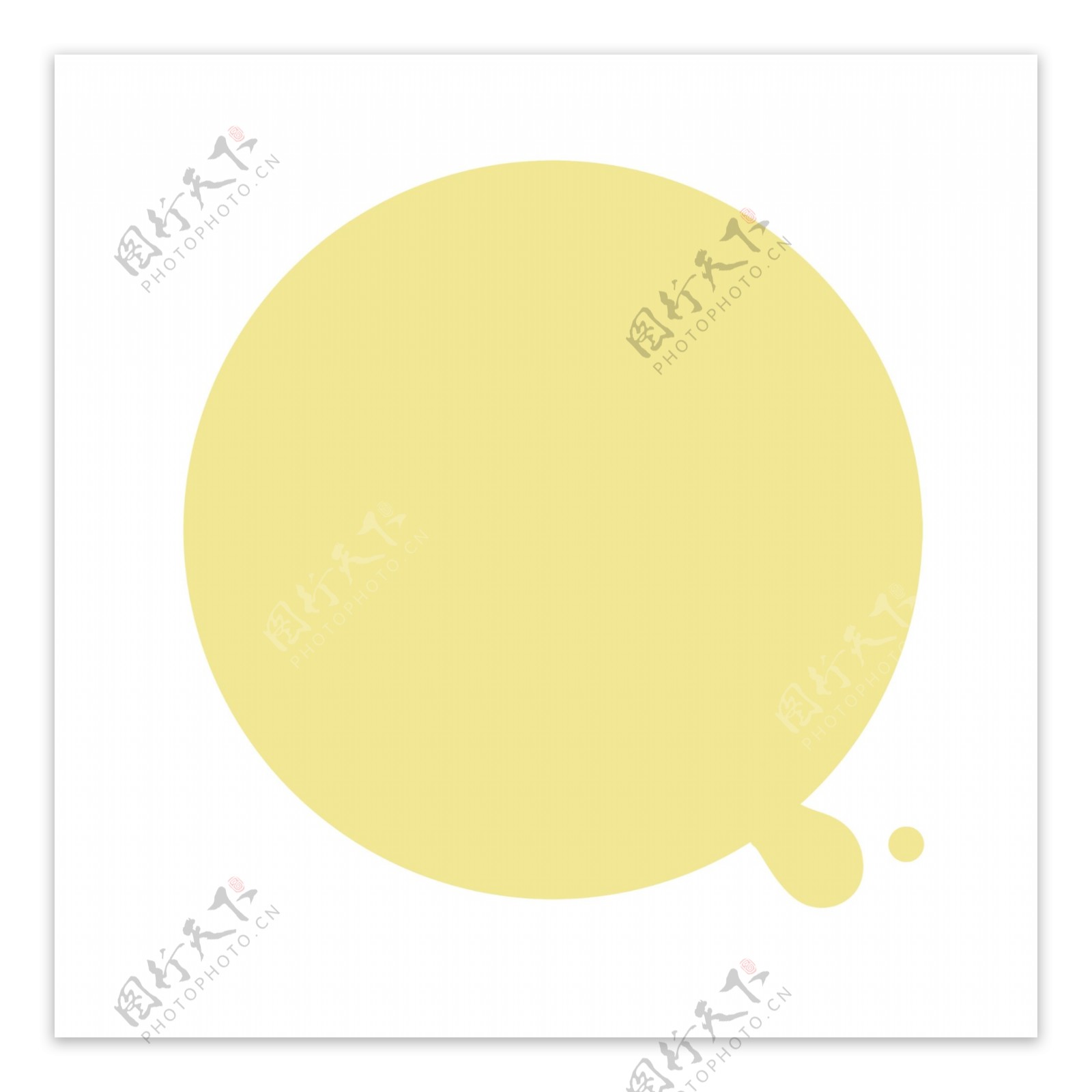 黄色几何圆圈卡通png素材