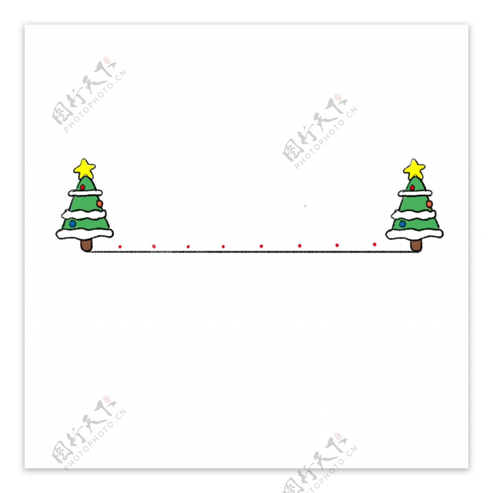 圣诞树分割线插画