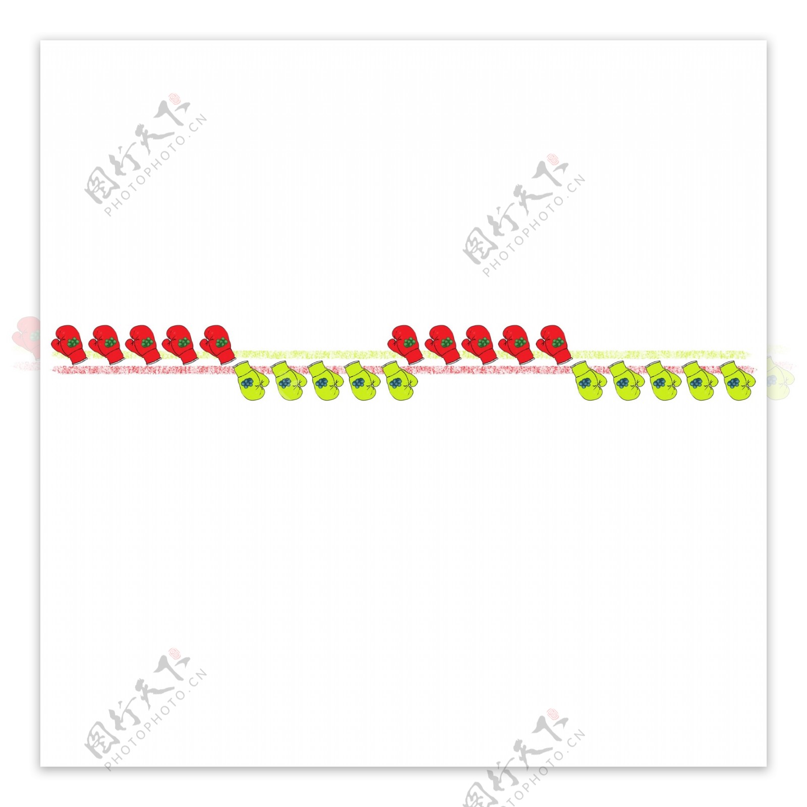手套分割线装饰插画
