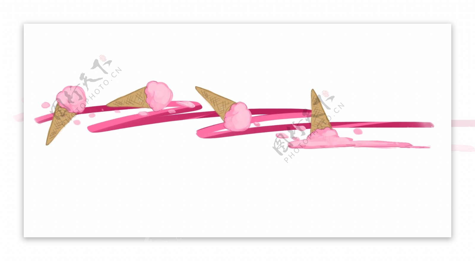 粉色冰淇淋分割线装饰