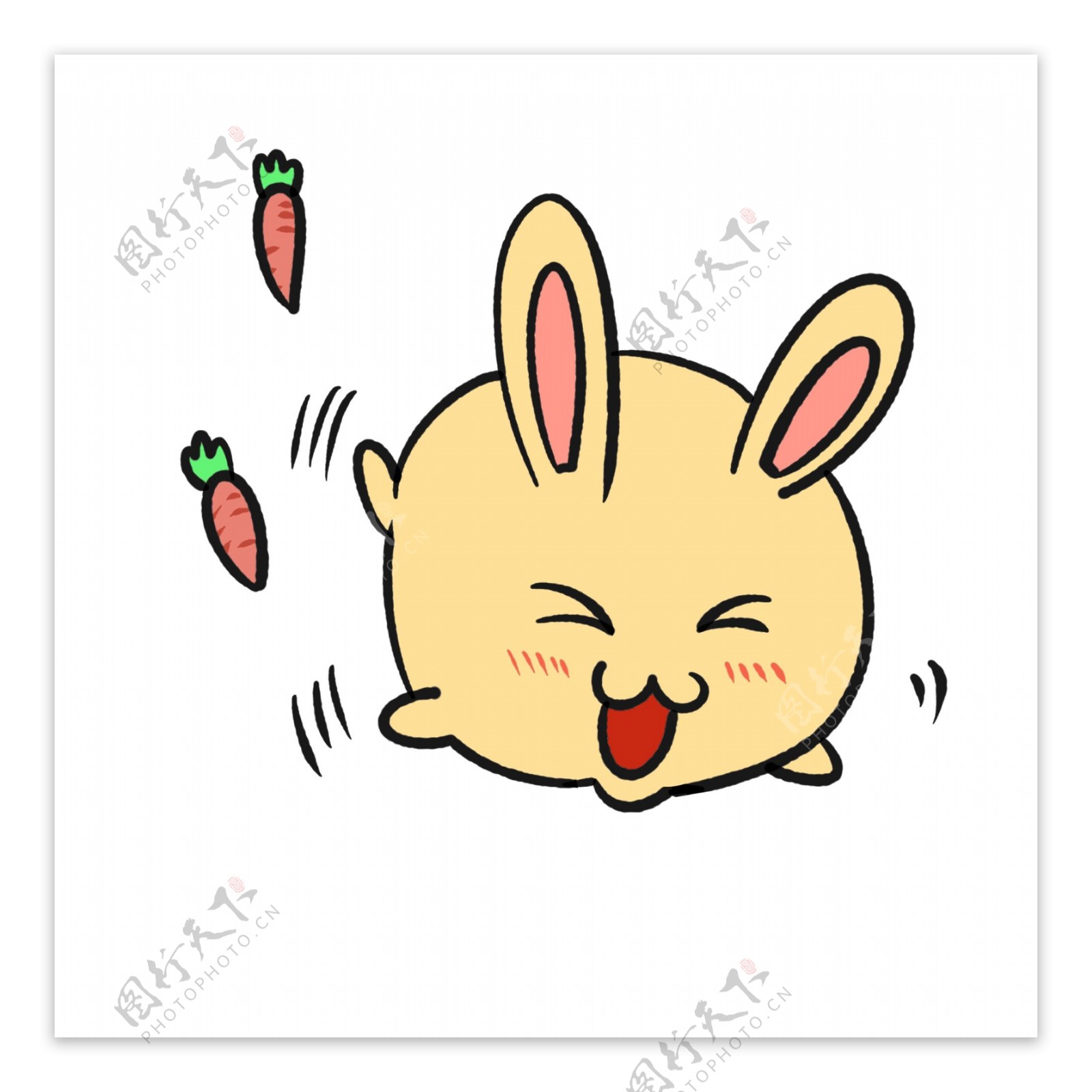 开心跳舞的兔子插画