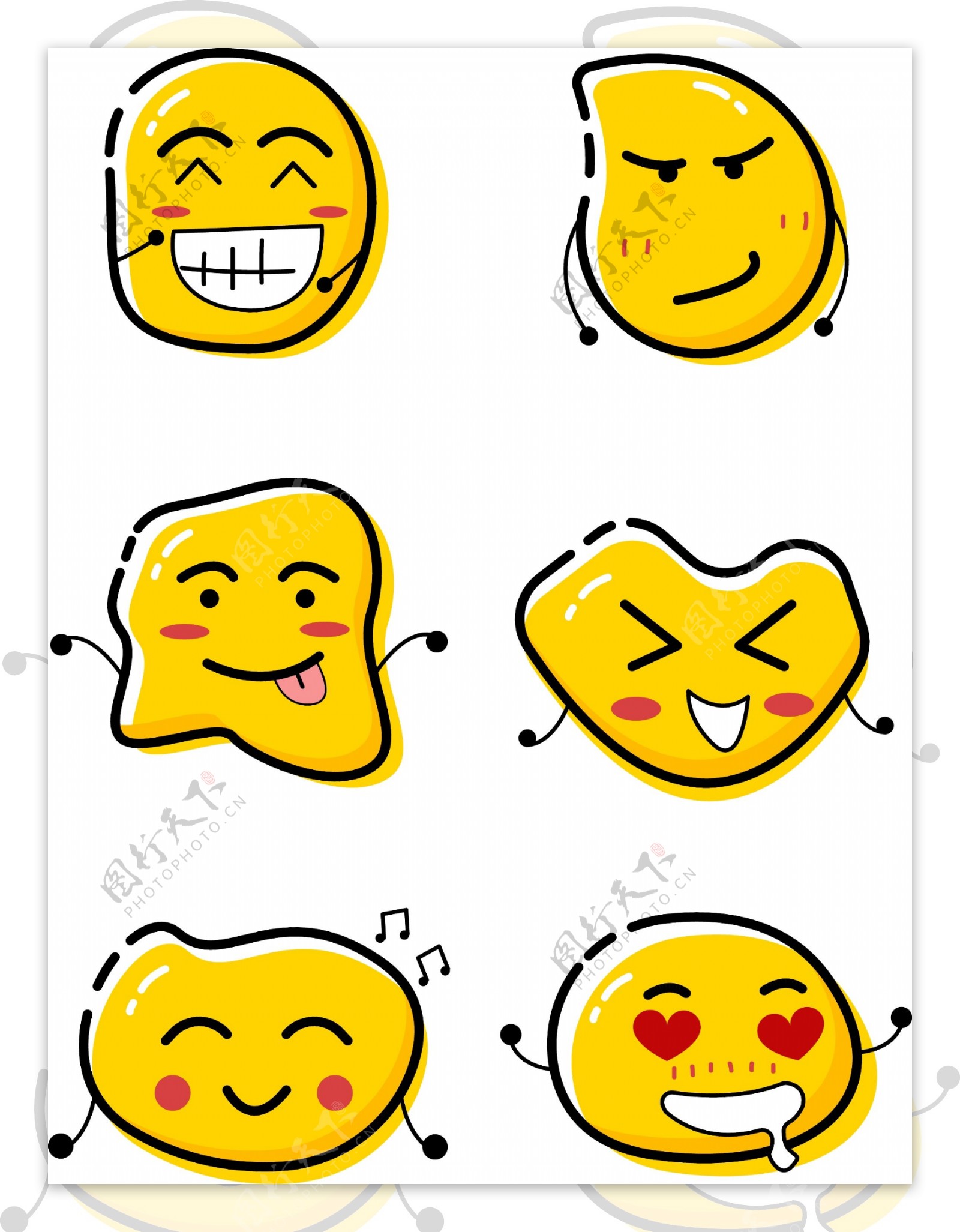 MBE风格emoji创意笑脸卡通矢量元素