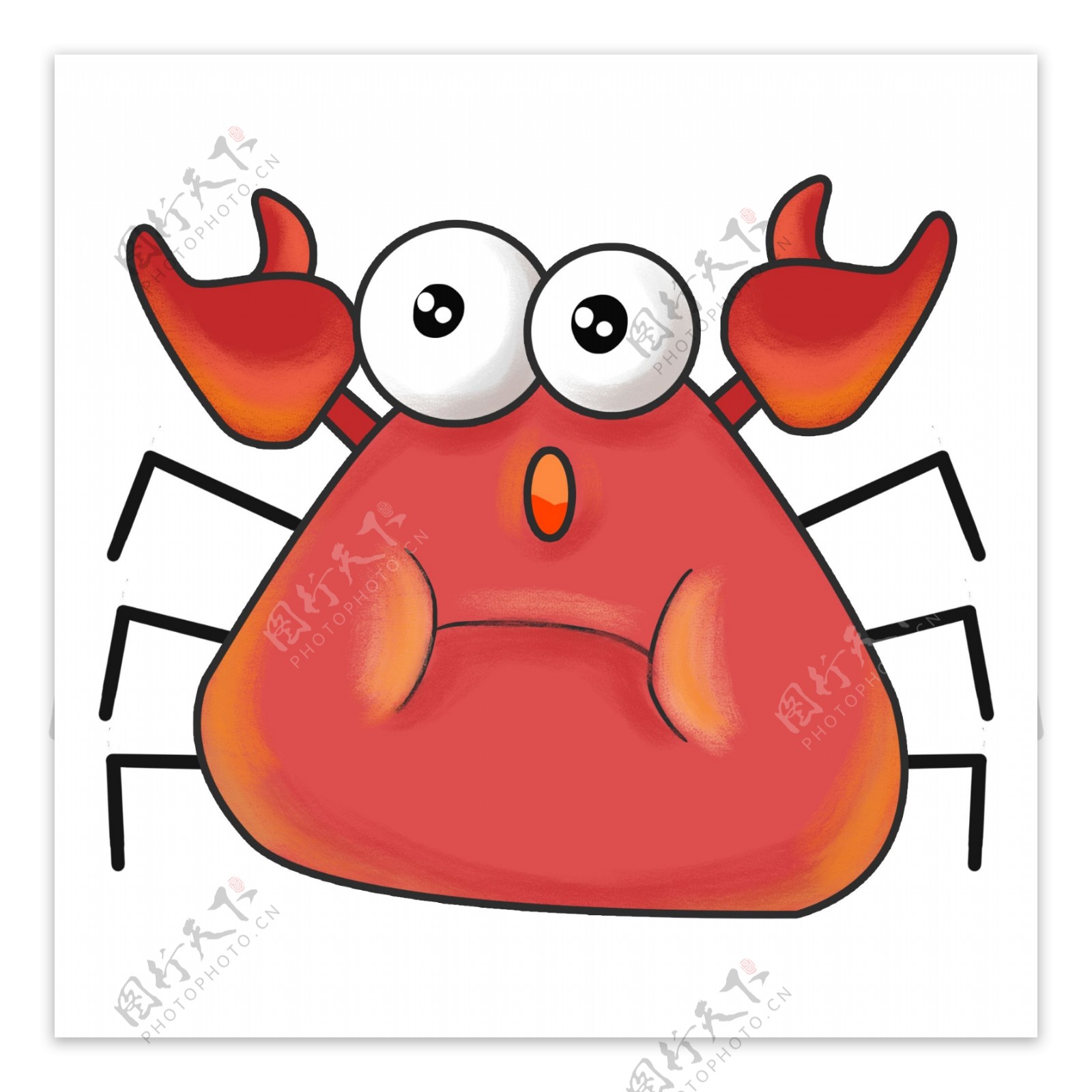 创意吃惊的小螃蟹插画