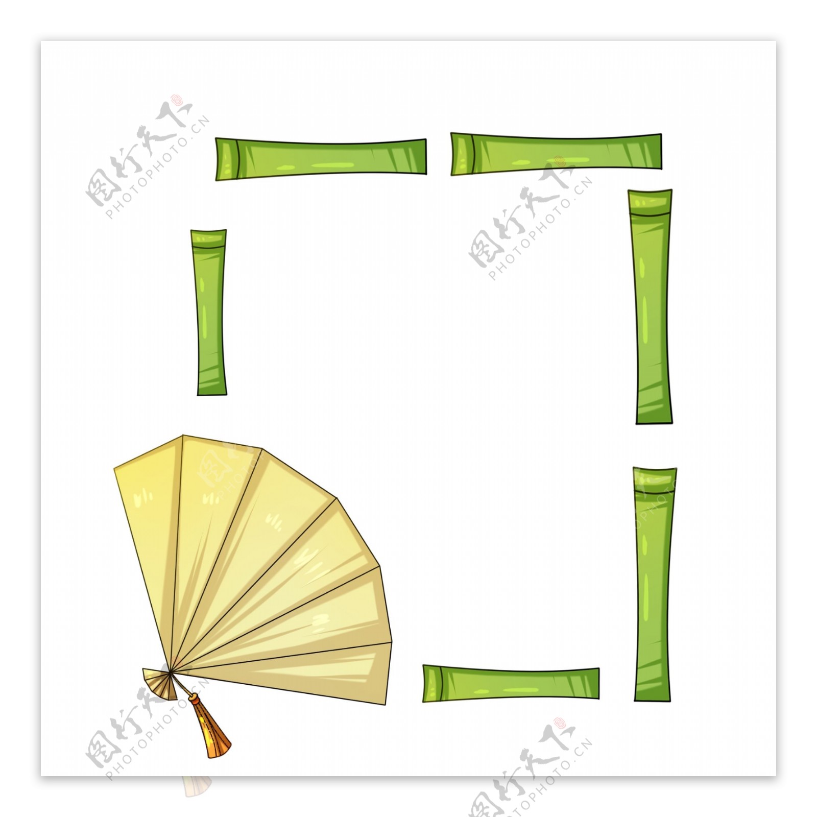 中国风绿色竹子边框