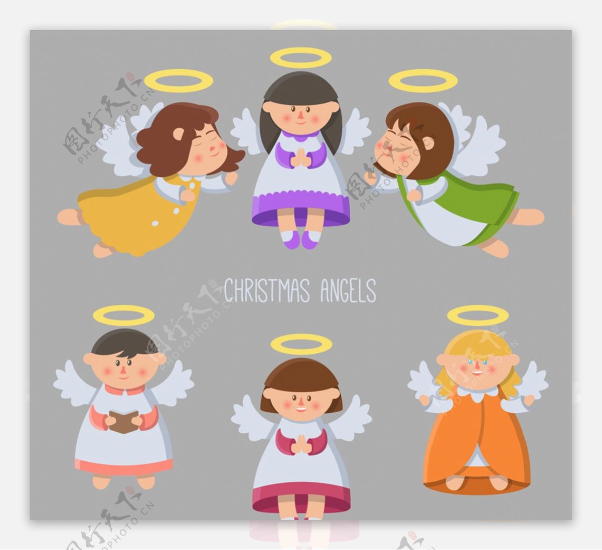 6个卡通天使设计