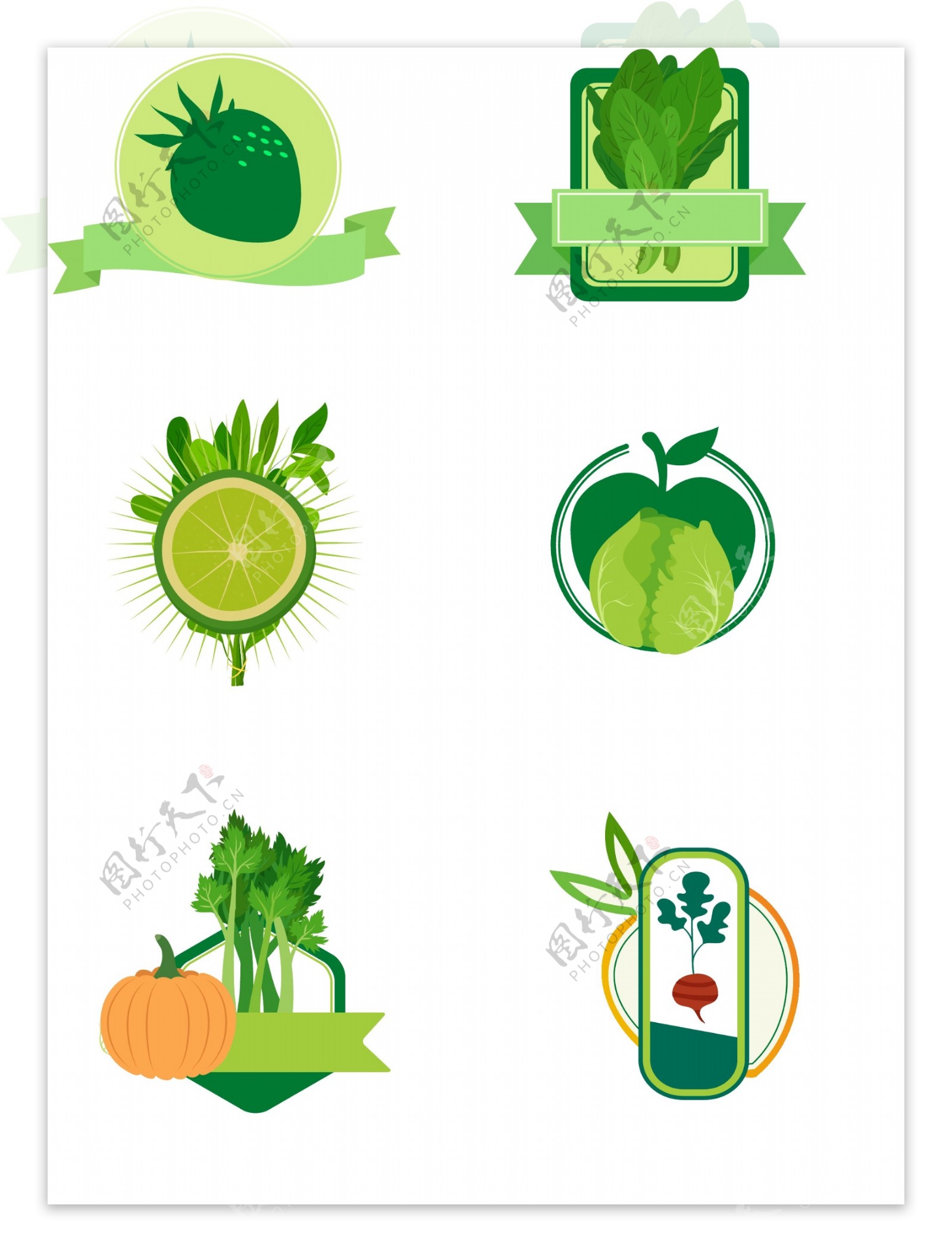 蔬菜简约装饰图案
