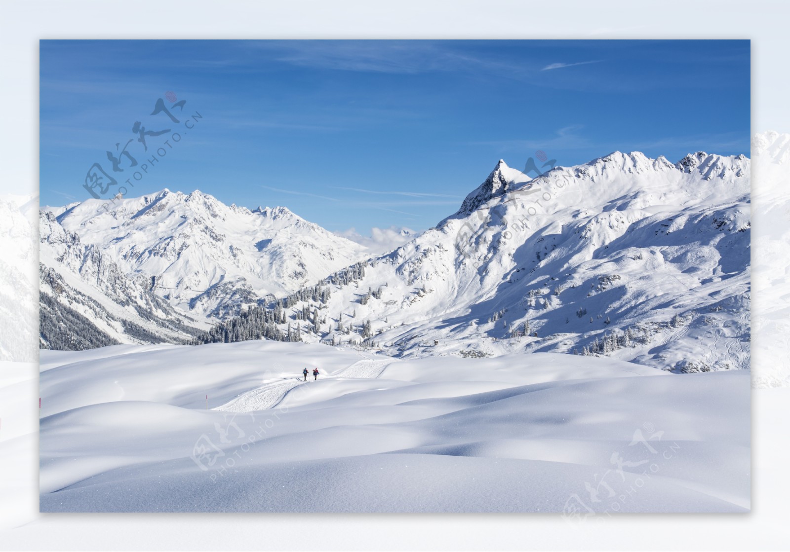 奥地利滑雪区域雪山