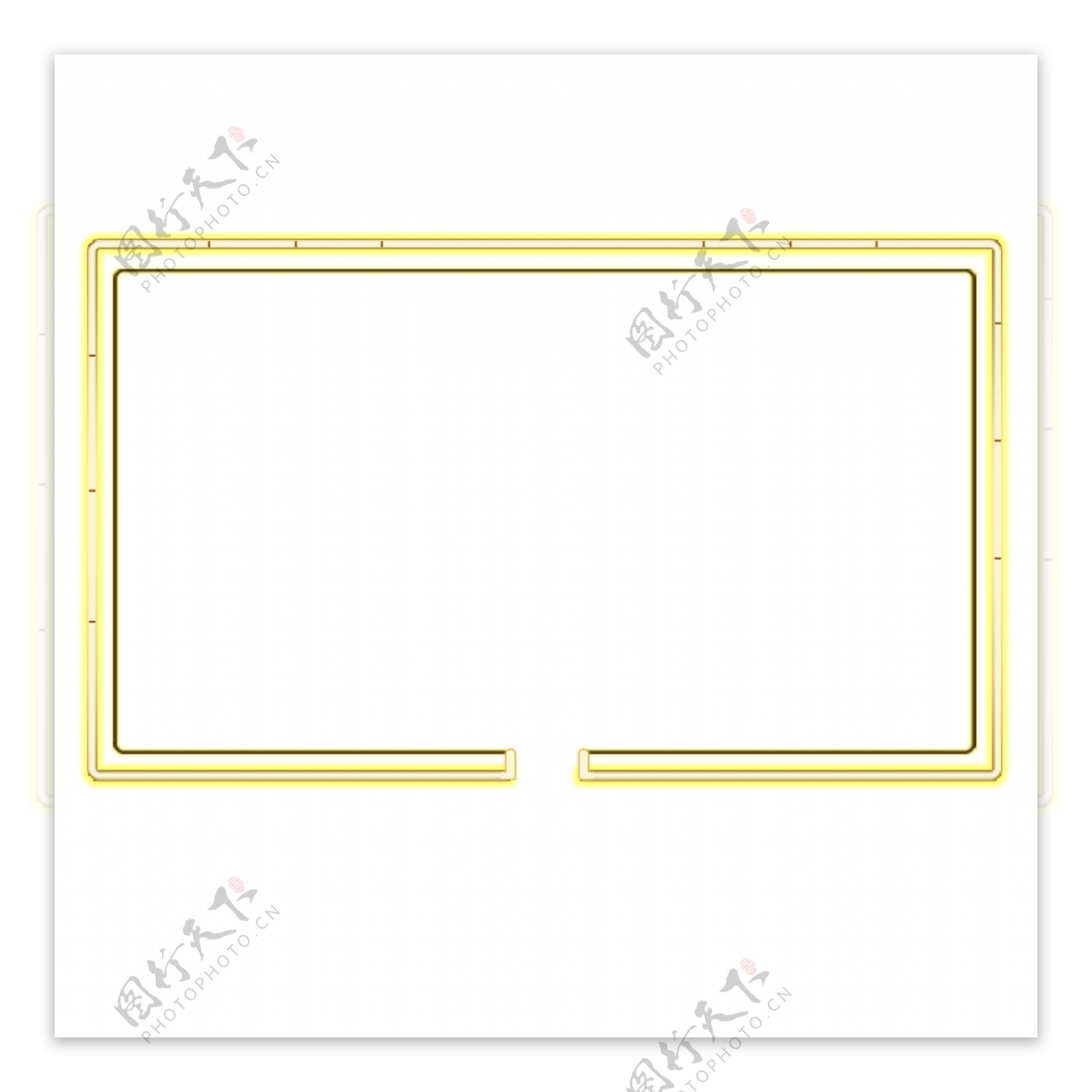 黄色荧光的矩形边框