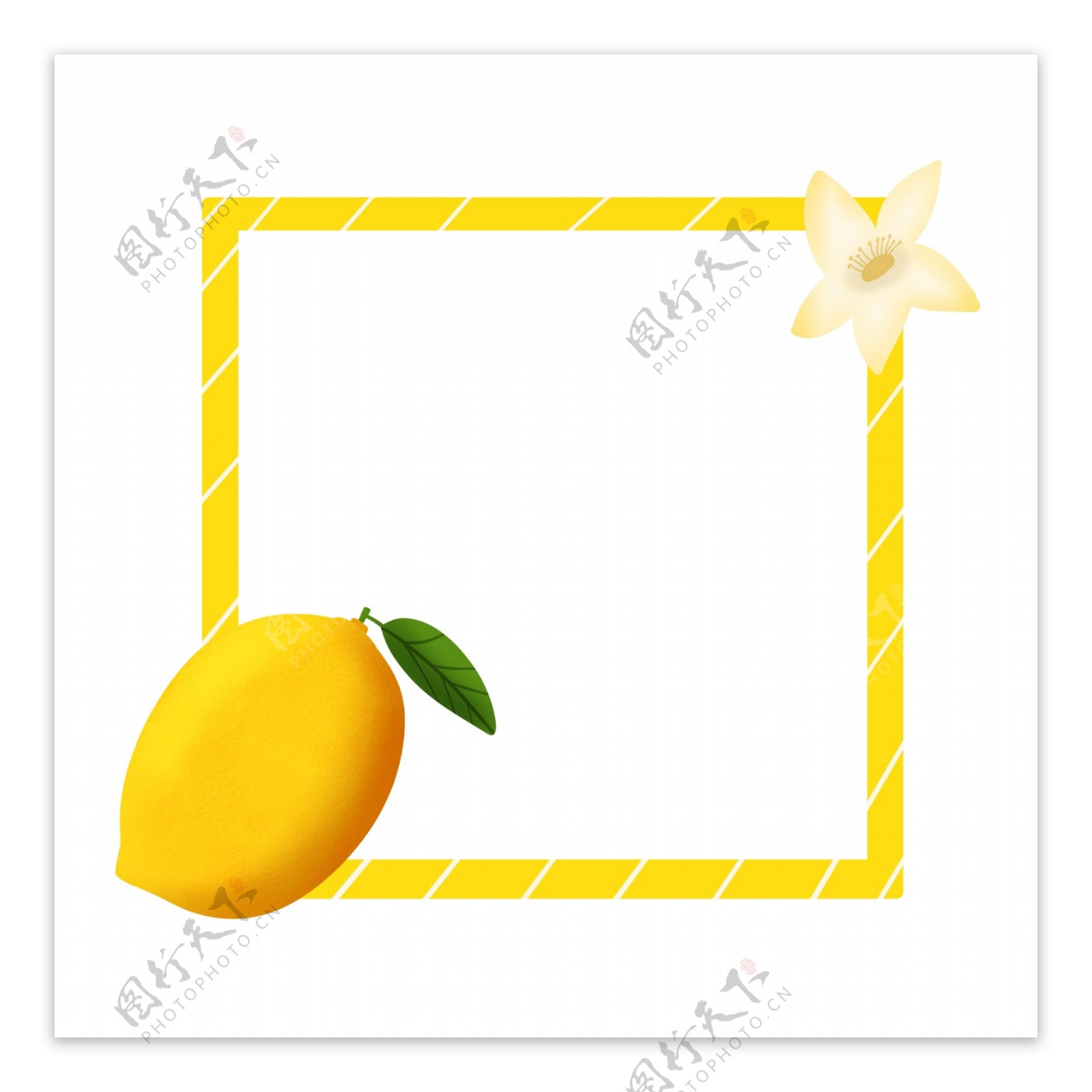 夏季清新柠檬水果边框