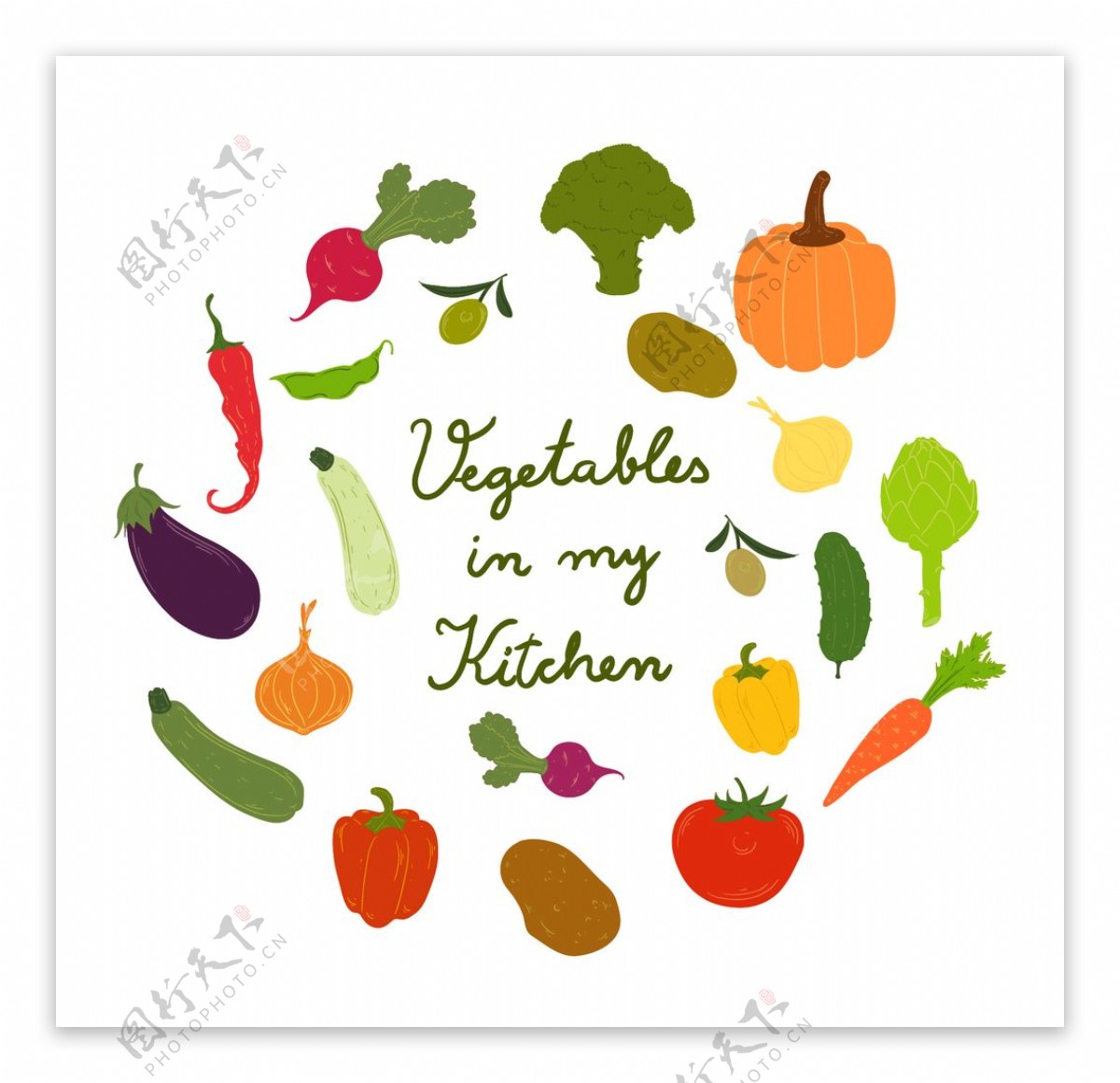 手绘蔬菜图标