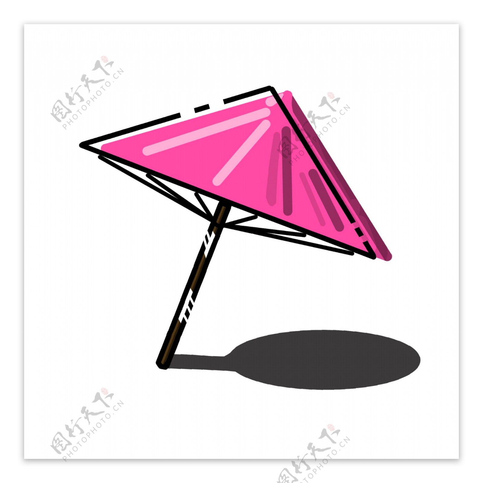 粉红倾斜MEB风格雨伞元素