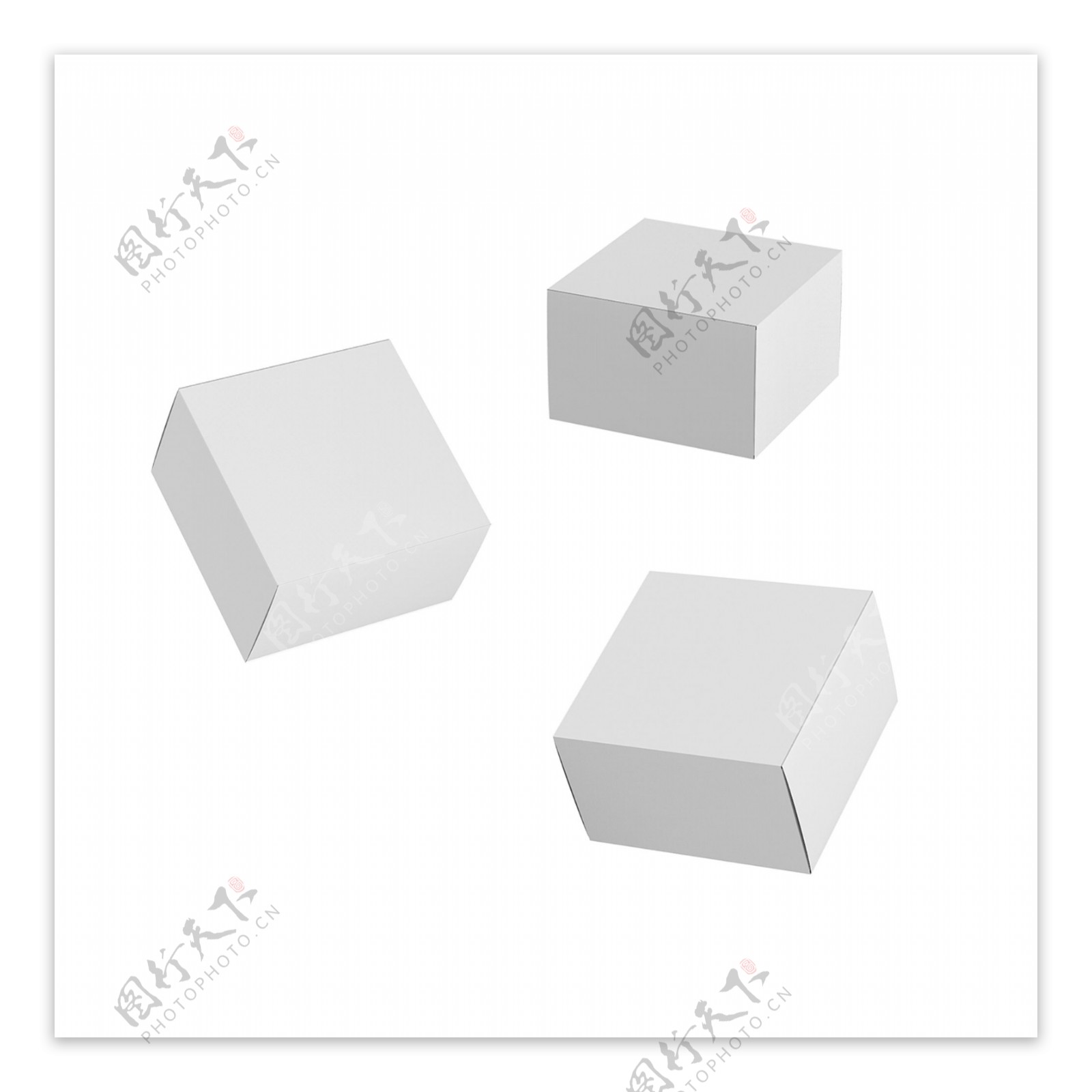 原创白色空白方盒子纸盒立体空间素材