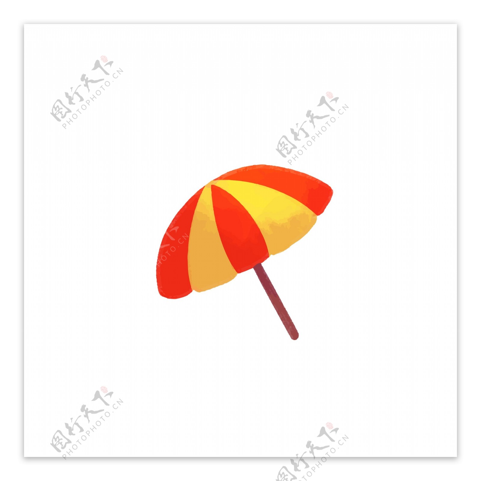 遮阳伞橙色黄色矢量元素