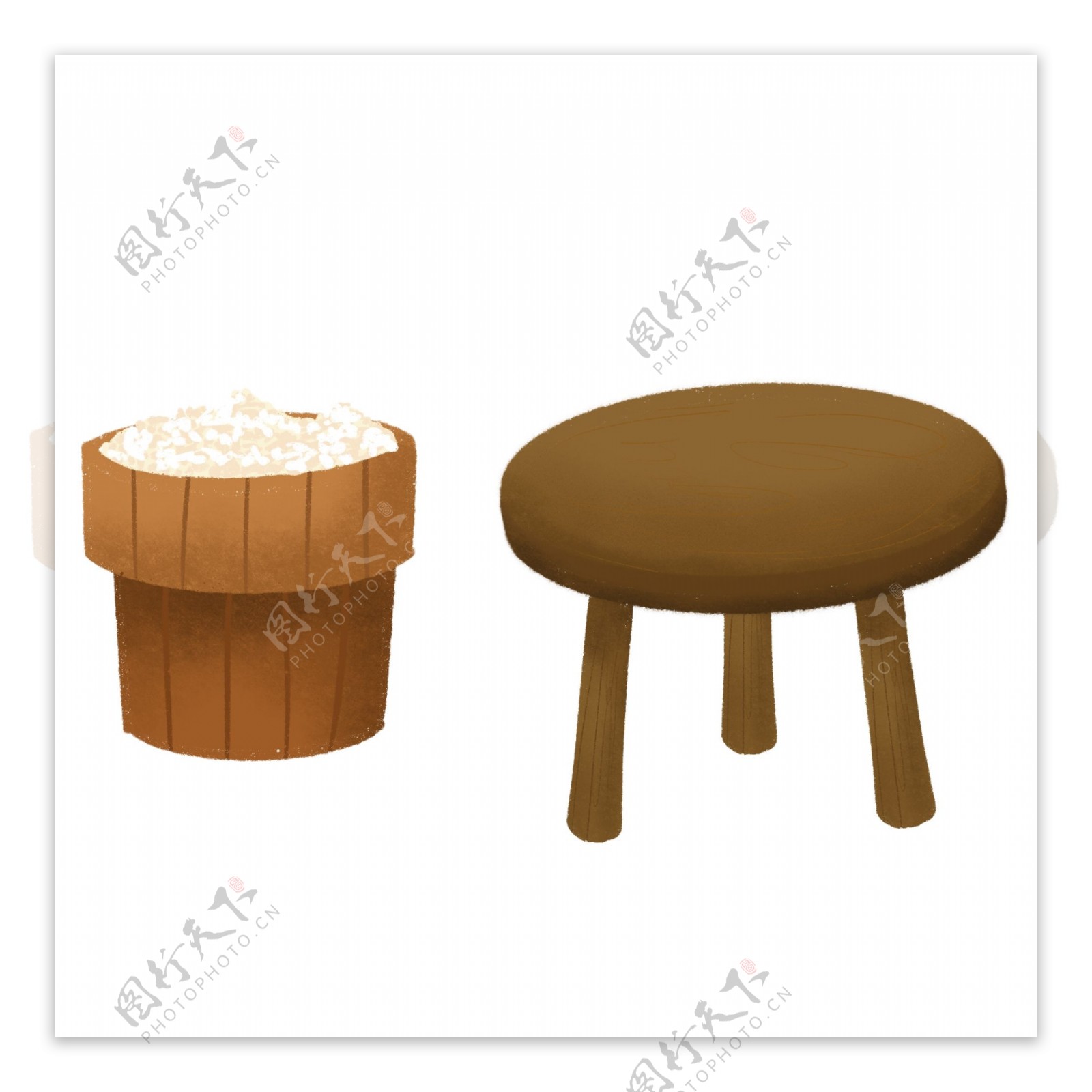 椅子糯米饭装饰元素