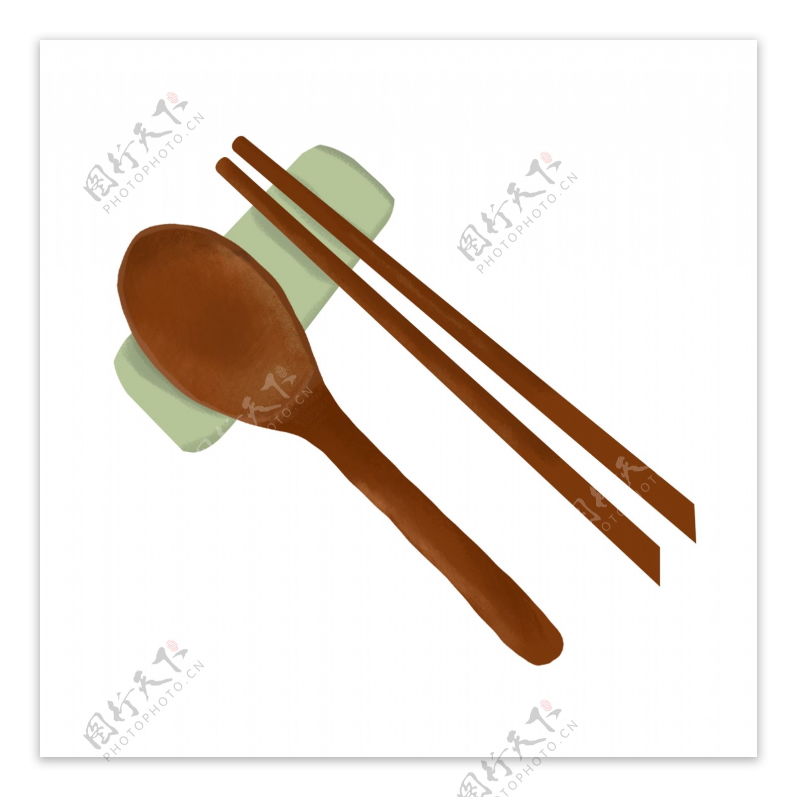 简约手绘筷子装饰元素