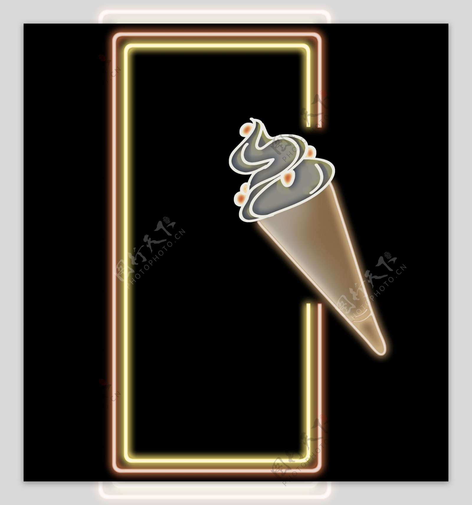 发光灯管冰淇淋提示框