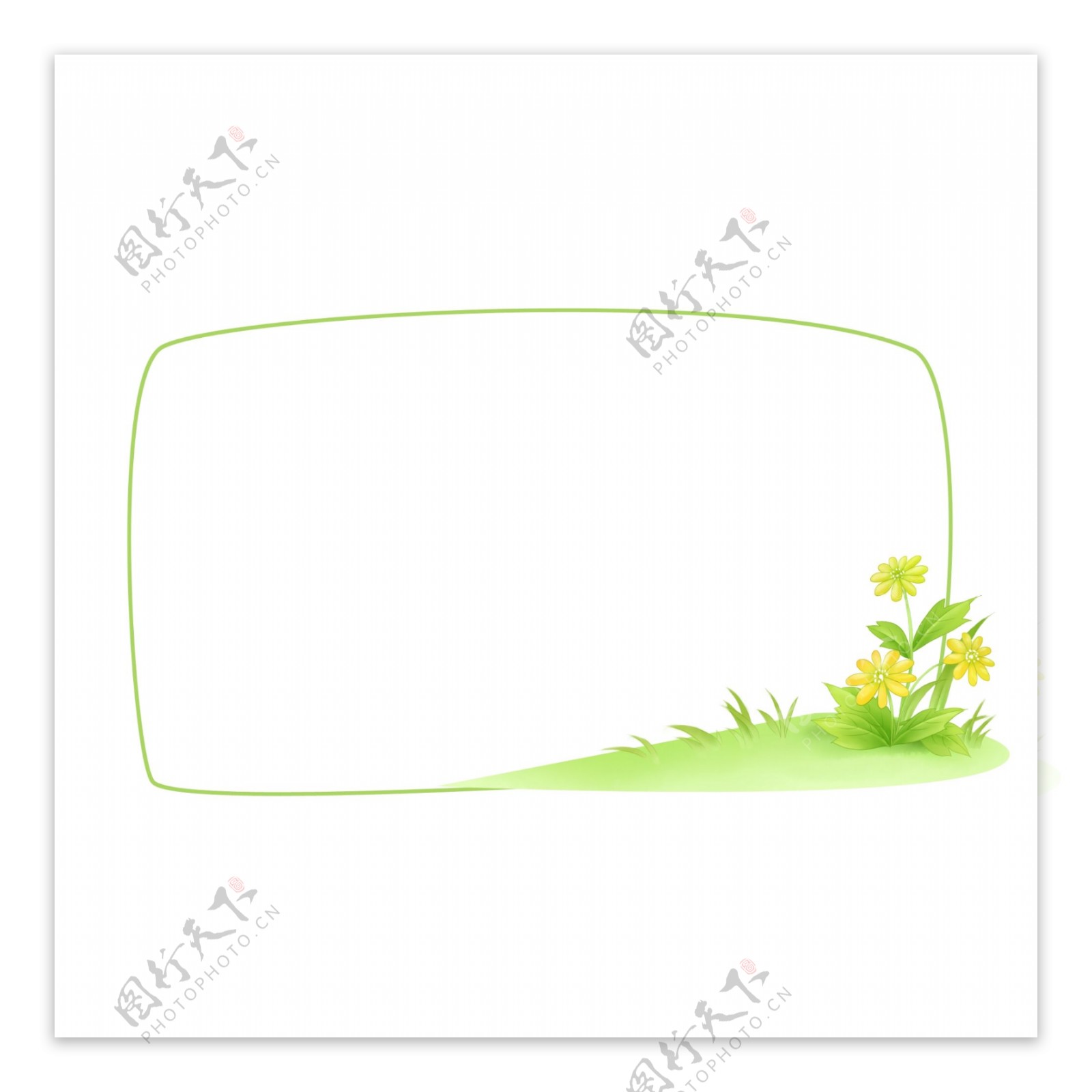 小草植物装饰边框
