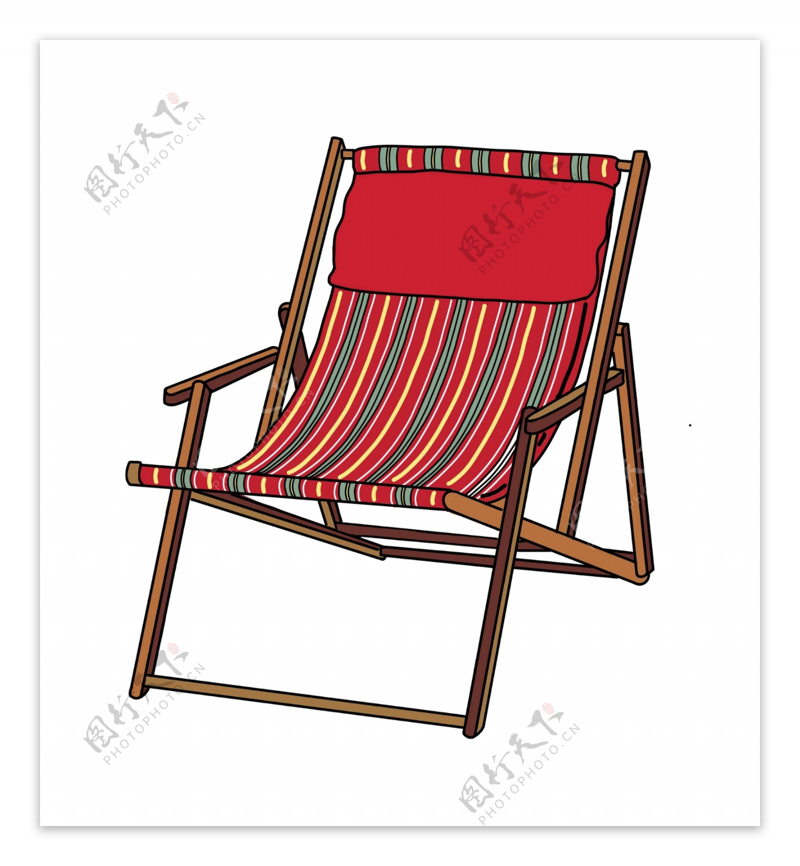 条纹木质躺椅