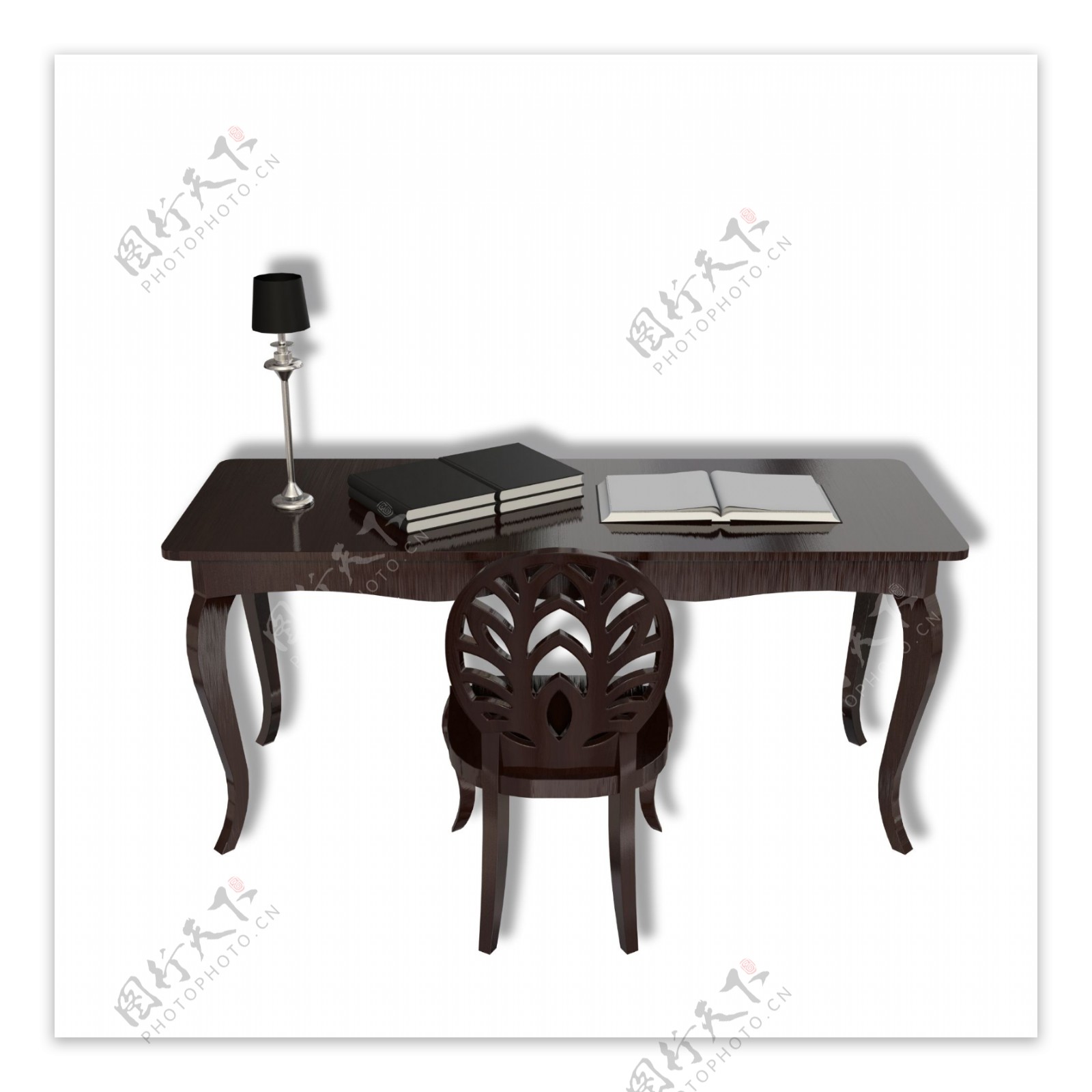 中式实木办公书桌